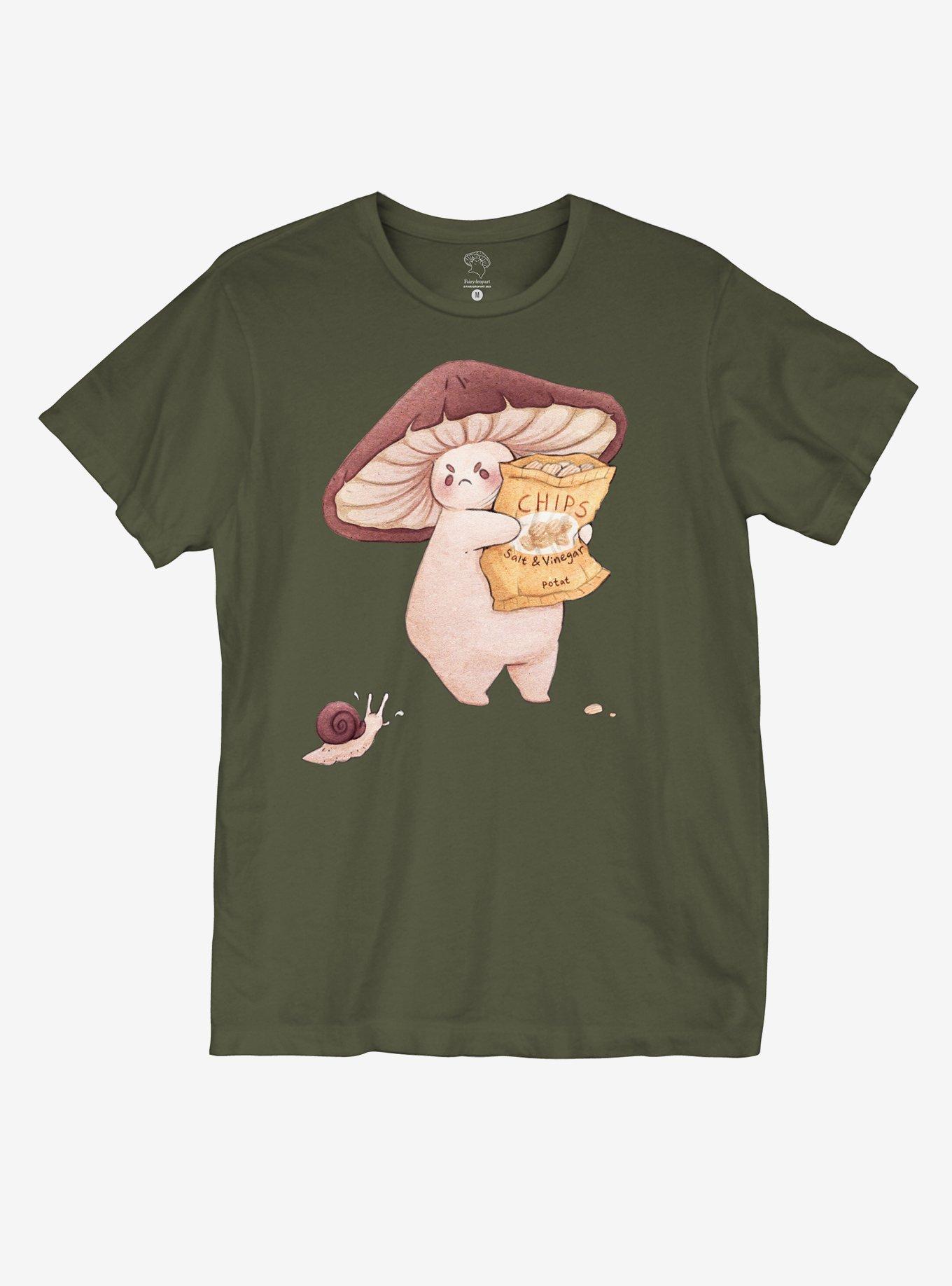 Mushroom Chips T-Shirt By Fairydrop, SAGE, hi-res