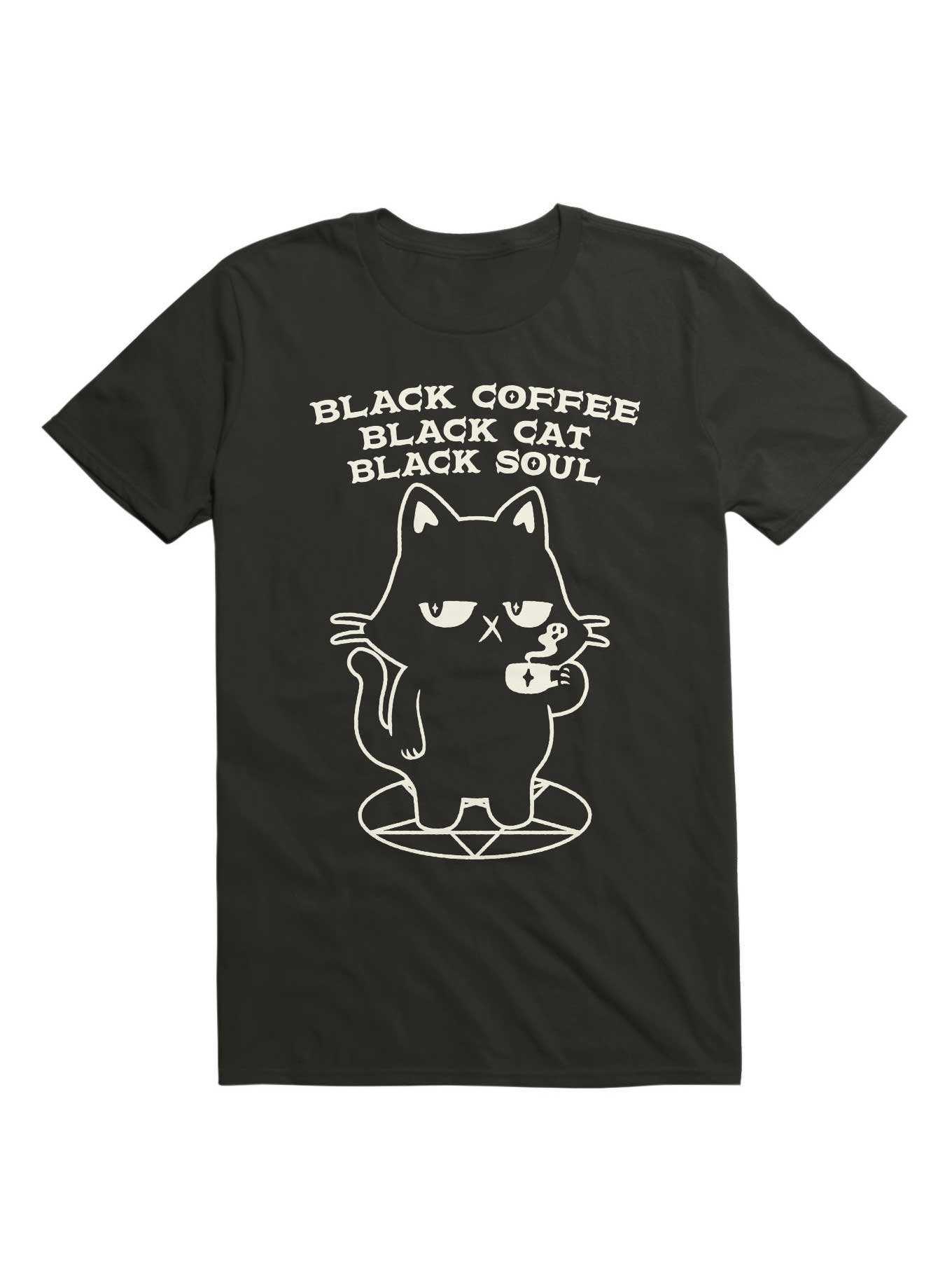 Black Coffee Black Cat Black Soul T-Shirt, , hi-res