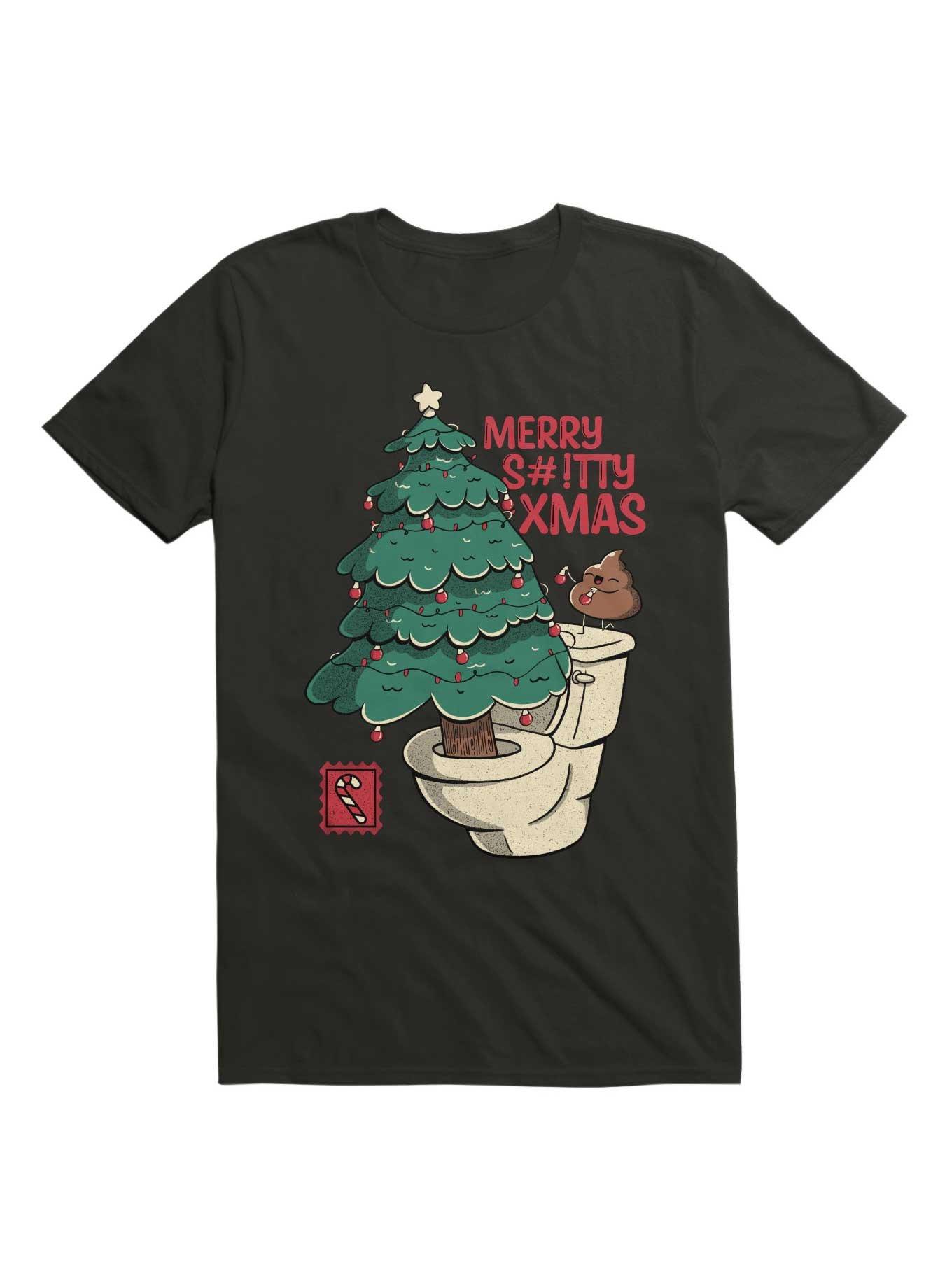 Merry Sh#!tty Xmas T-Shirt, BLACK, hi-res