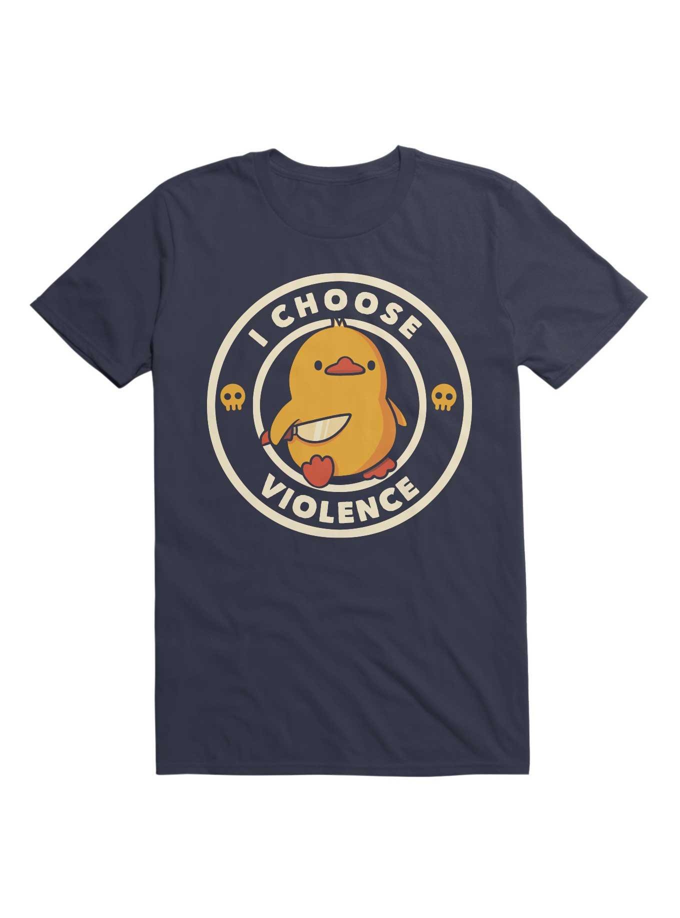 I Choose Violence Duck T-Shirt, NAVY, hi-res