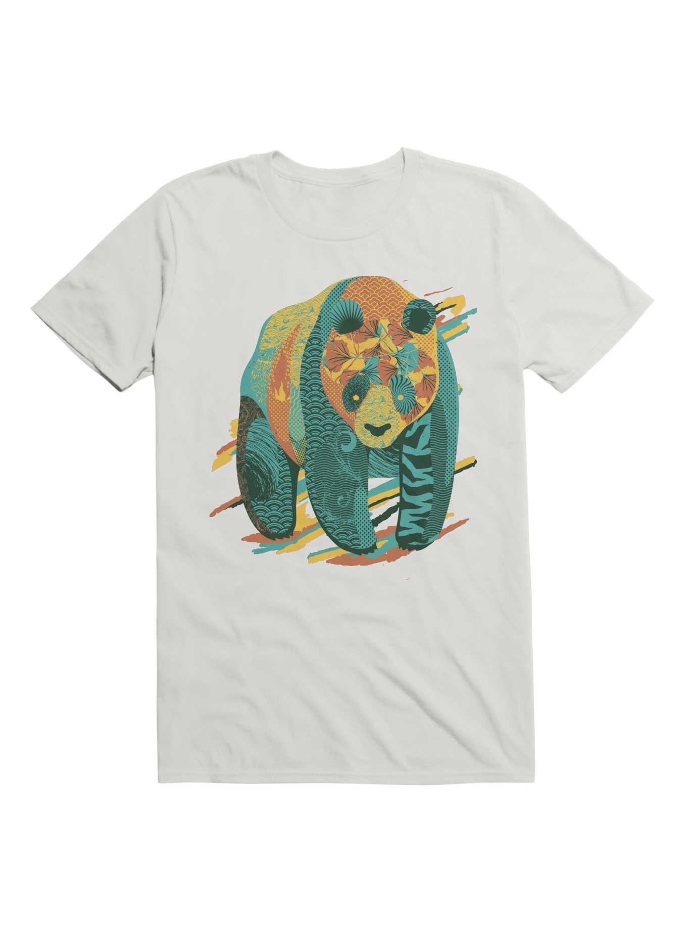 Colorful Tattooed Panda Textures T-Shirt, , hi-res