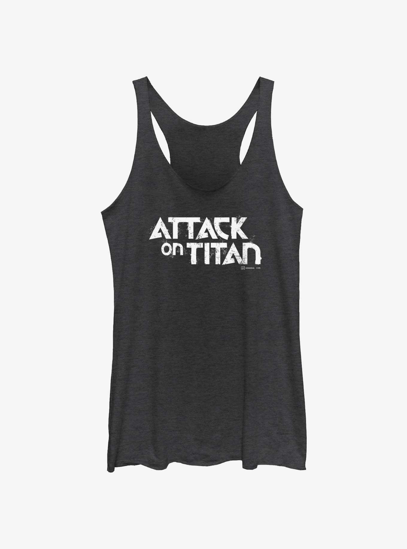 Attack on Titan Logo Girls Tank, BLK HTR, hi-res