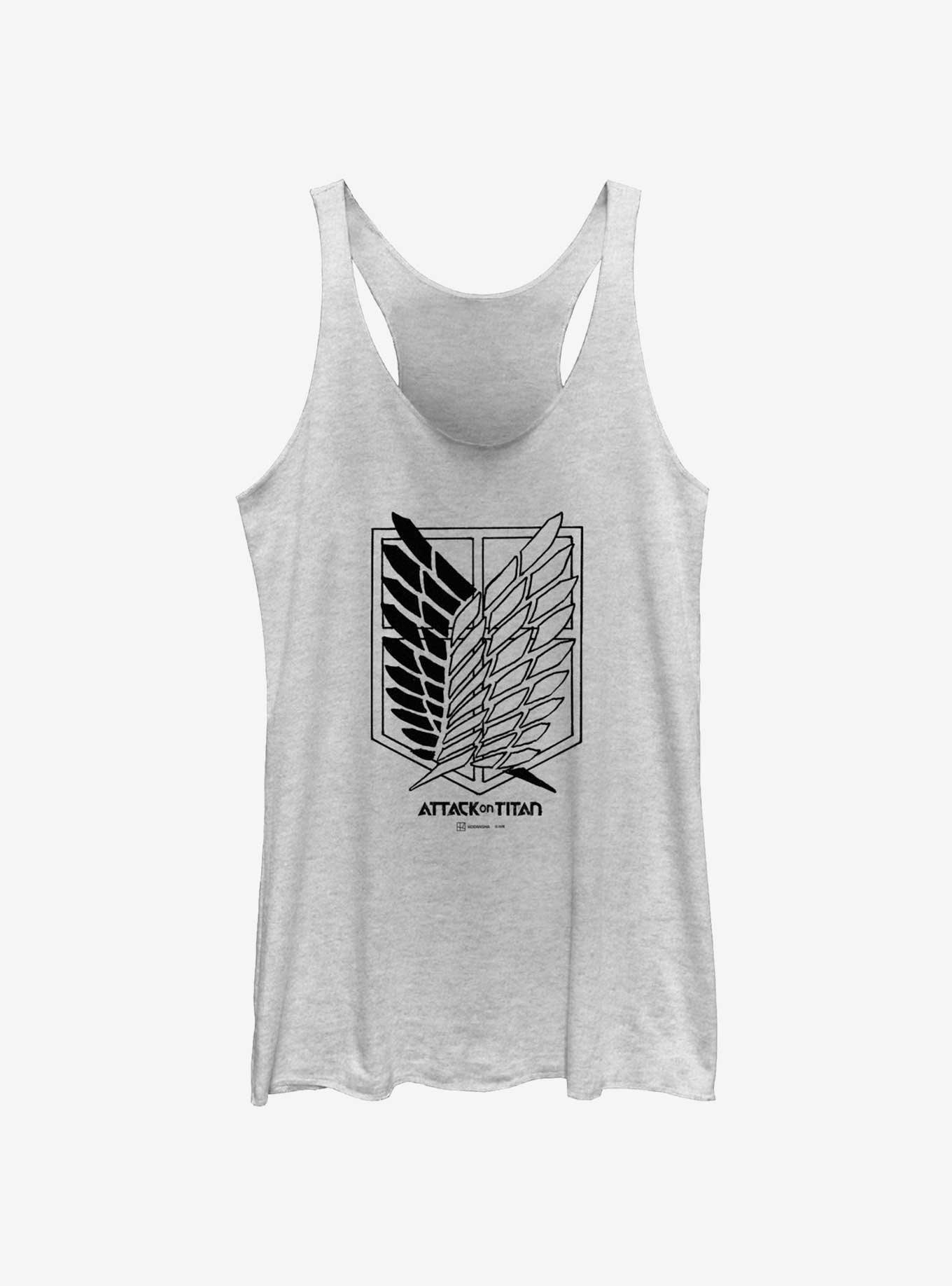 Attack on Titan Scout Regiment Logo Girls Tank, WHITE HTR, hi-res