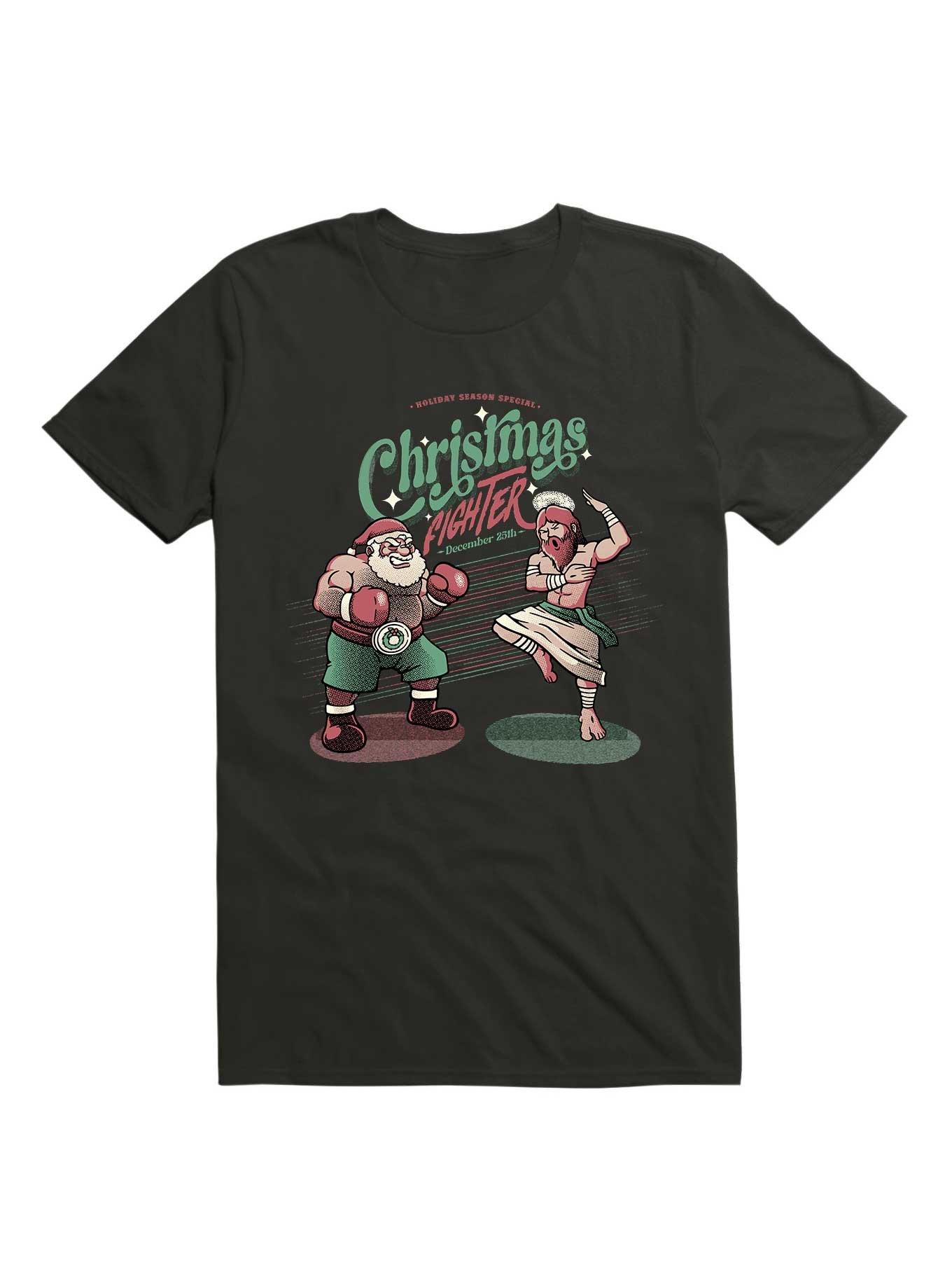 Christmas Fighter Jesus V Santa Claus T-Shirt, , hi-res