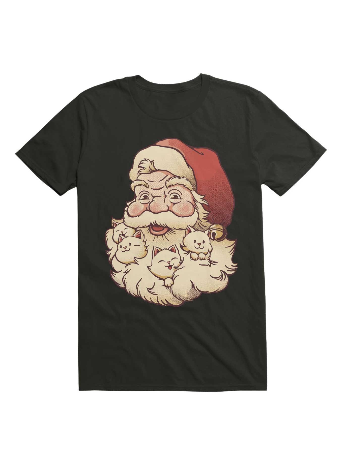 Santa Beard Full of Cats T-Shirt, BLACK, hi-res