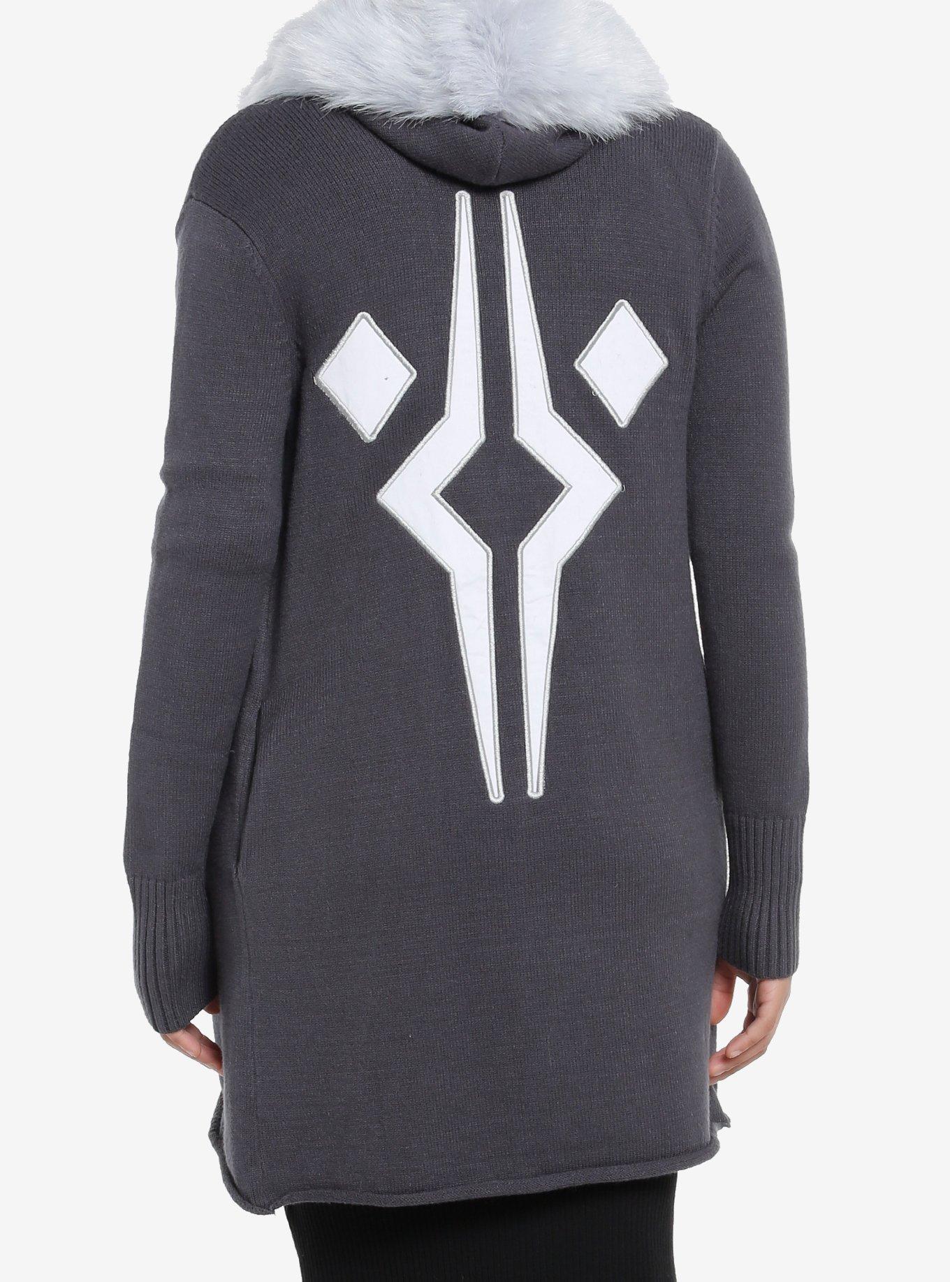 Her Universe Star Wars Ahsoka Tano Faux Fur Hooded Cardigan Her Universe Exclusive, DARK GREY, hi-res