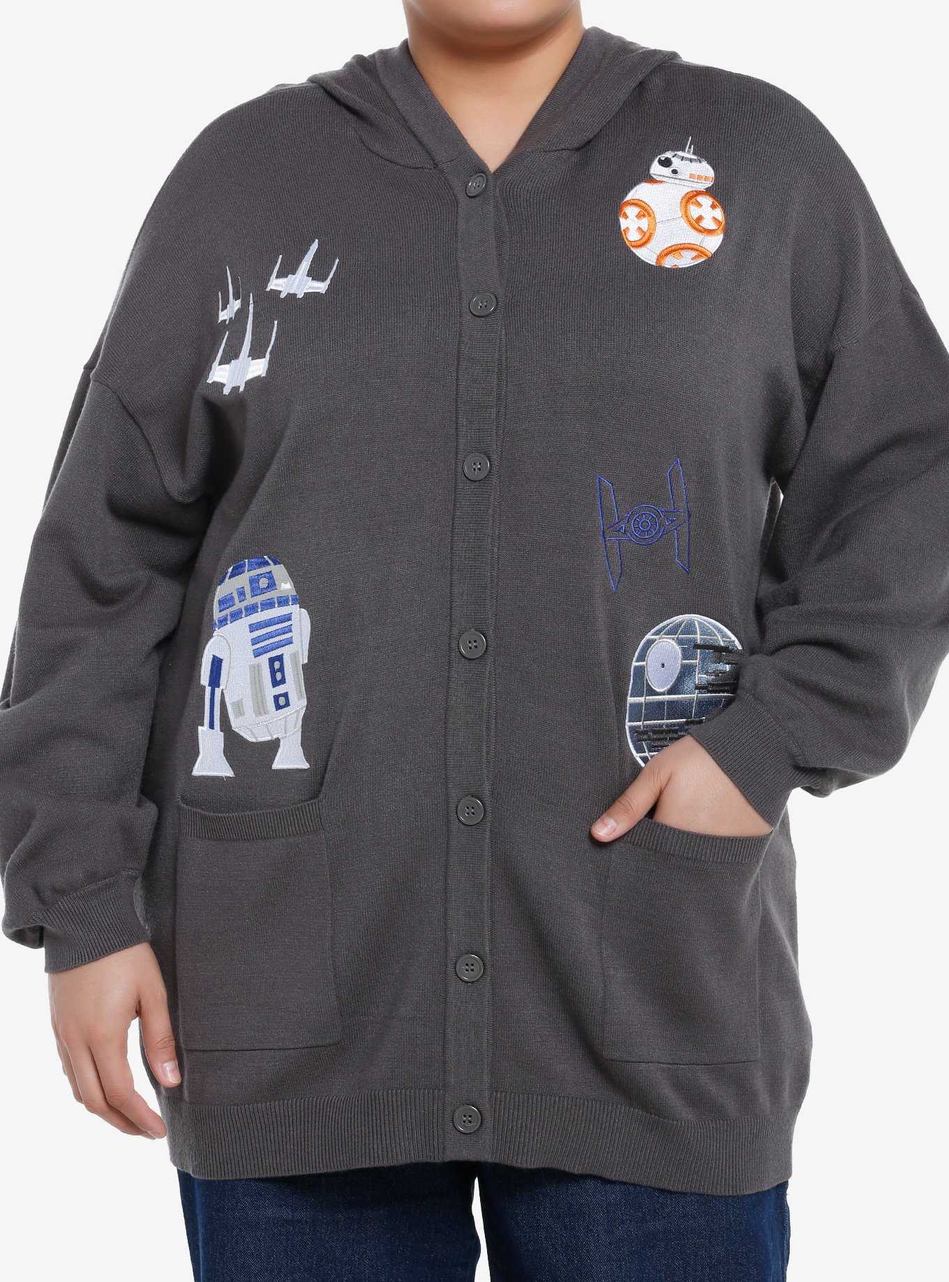 Her Universe Star Wars Droids Hooded Cardigan Plus Size Her Universe Exclusive, , hi-res