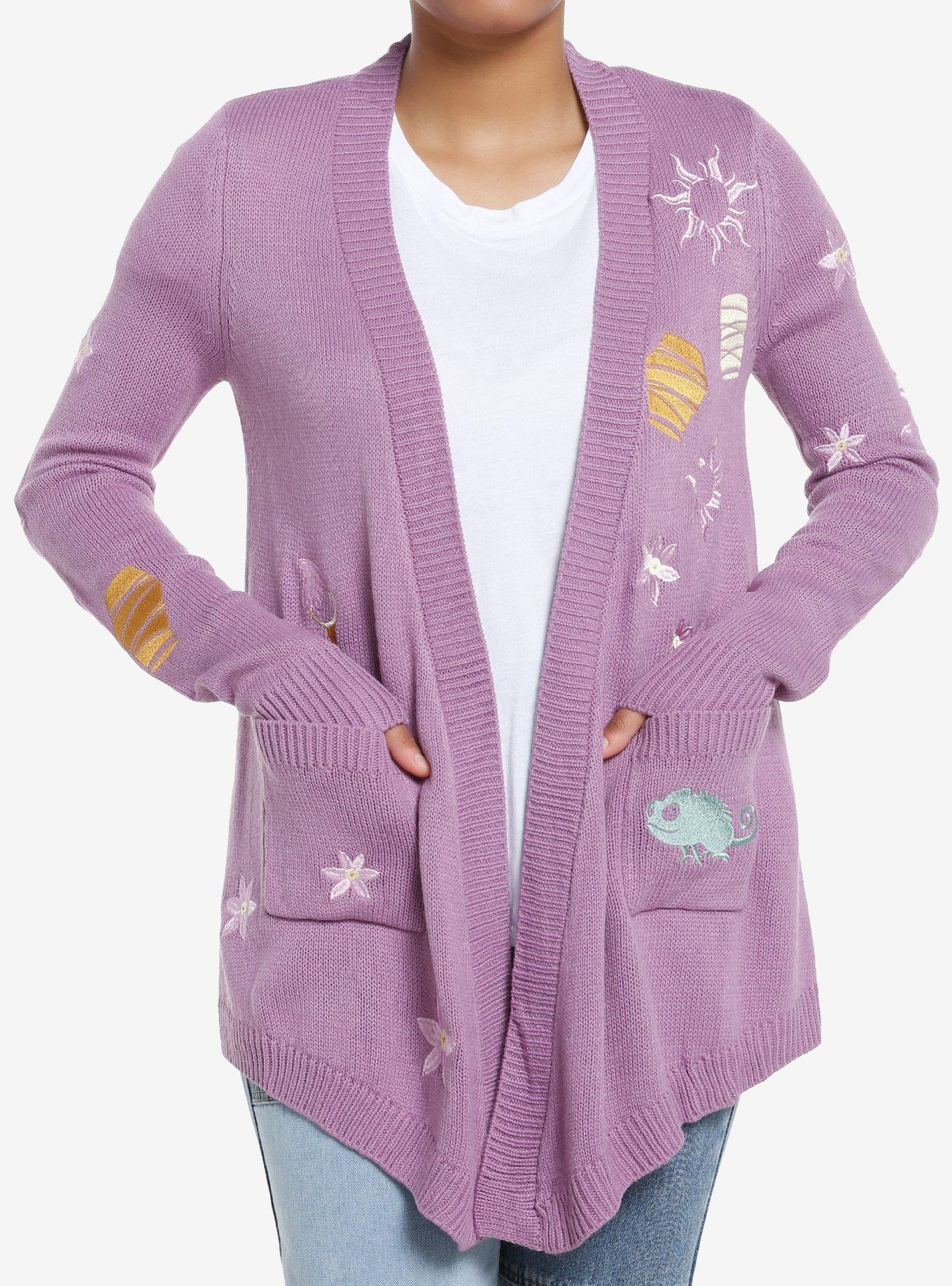 Her Universe Disney Tangled Icons Draped Cardigan Her Universe Exclusive, LILAC, hi-res