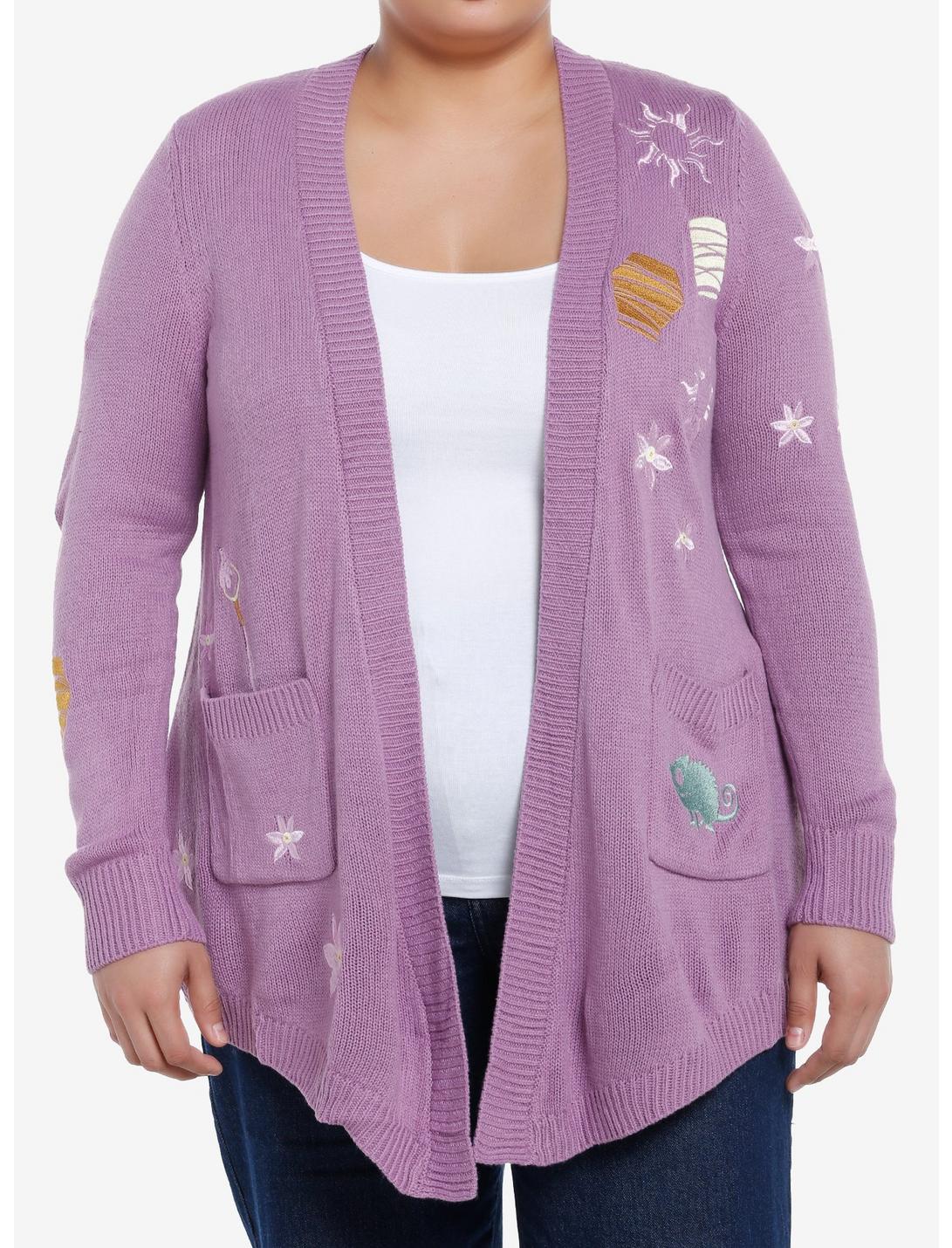 Her Universe Disney Tangled Icons Draped Cardigan Plus Size Her Universe Exclusive, LILAC, hi-res