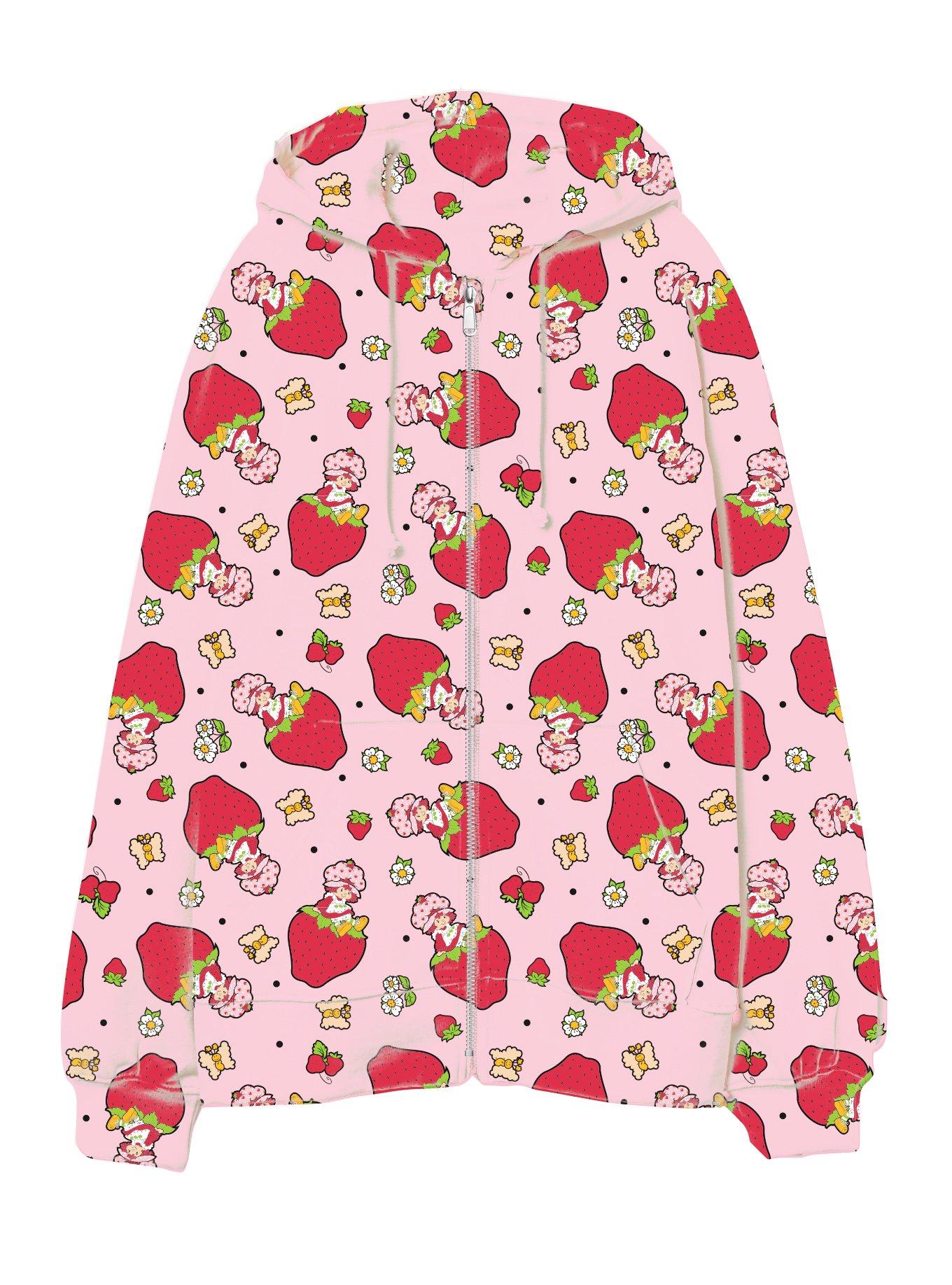 Strawberry Shortcake Floral Girls Oversized Hoodie