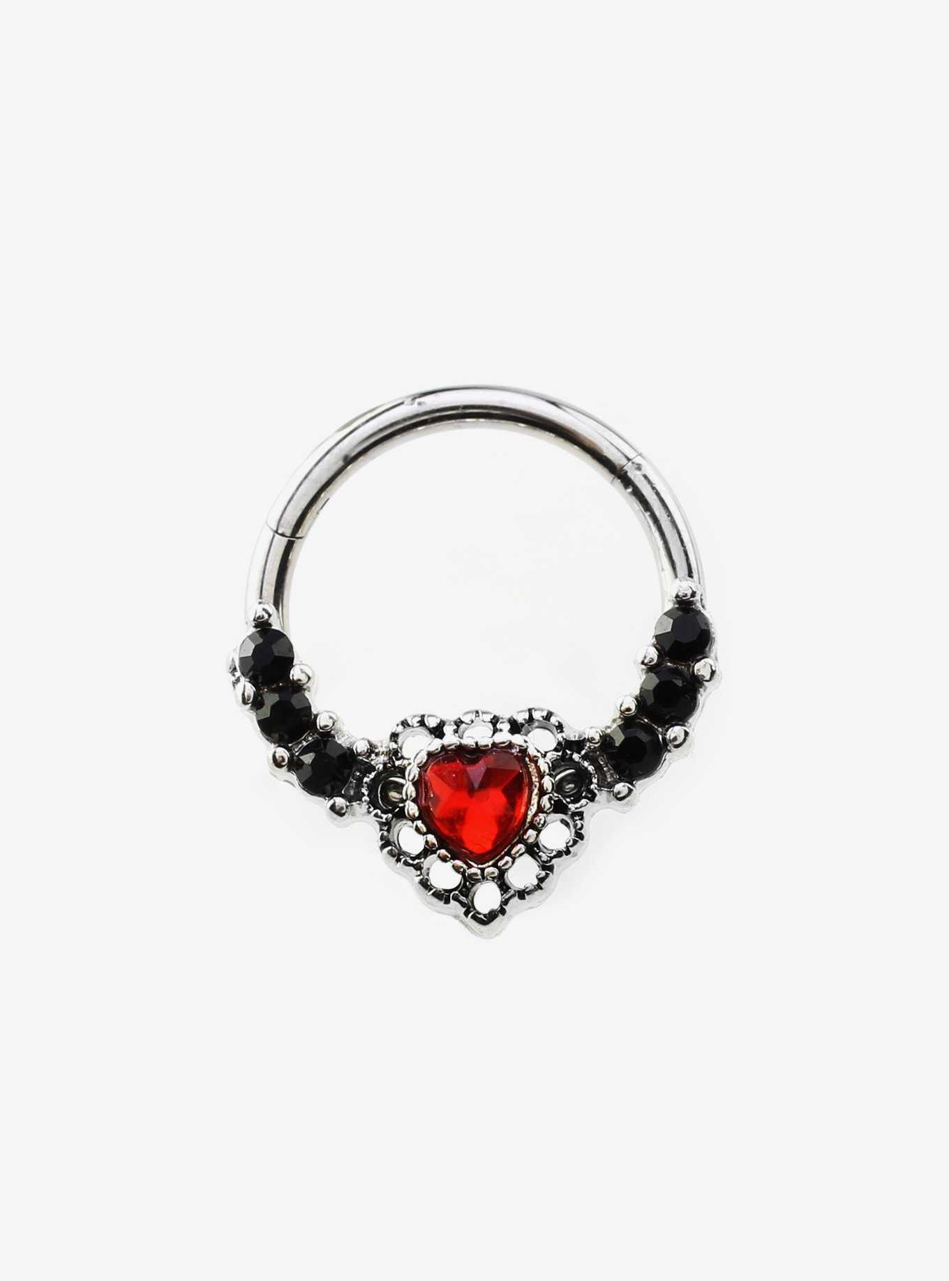Steel Red Heart Hinged Clicker, , hi-res