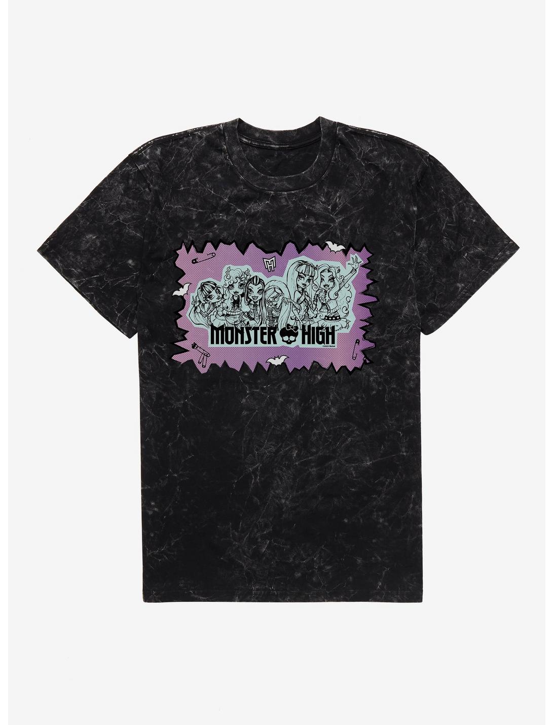 Monster High Group Pose Mineral Wash T-Shirt, BLACK MINERAL WASH, hi-res