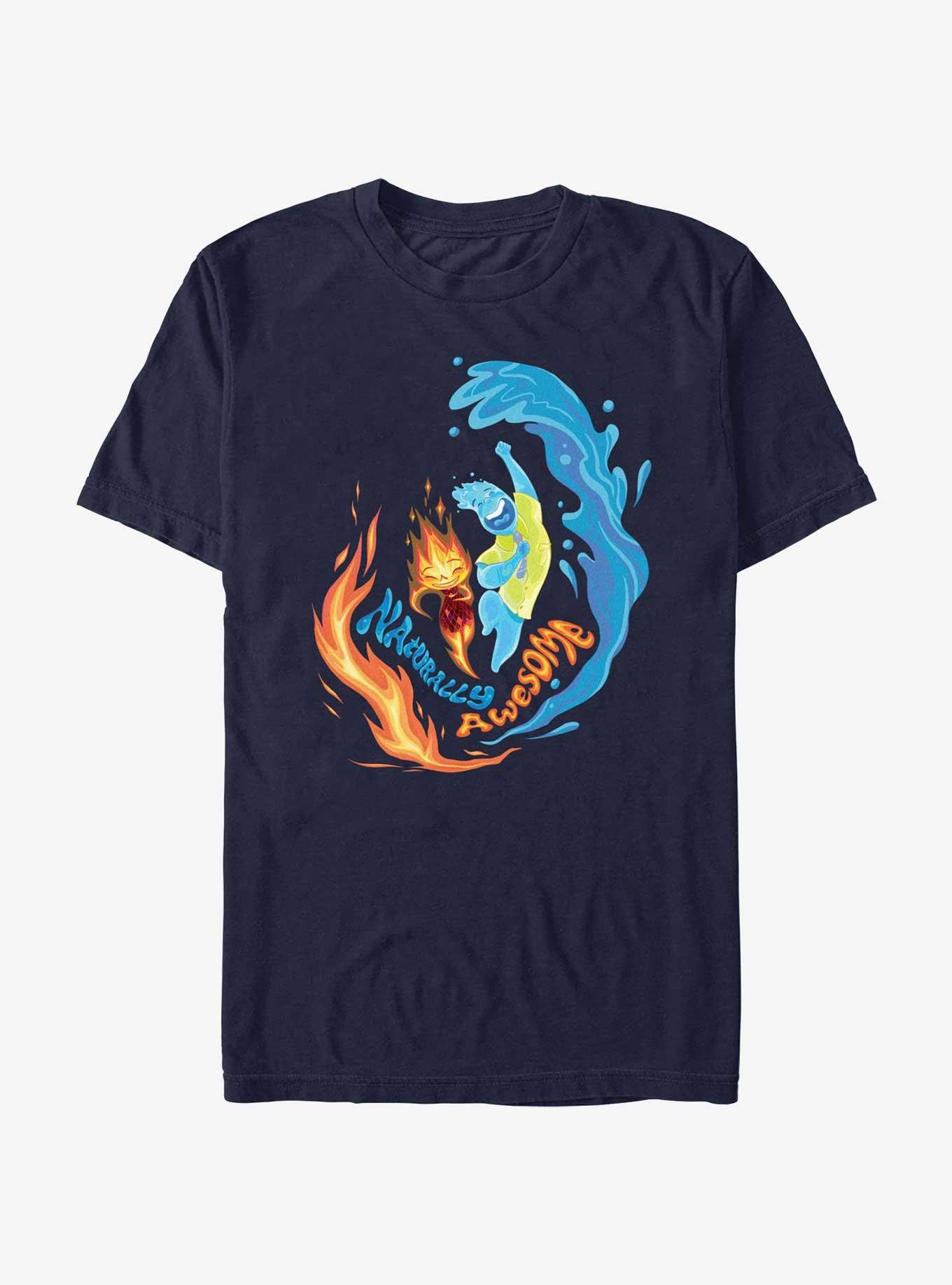 Disney Pixar Elemental Naturally Awesome Ember & Wade T-Shirt, NAVY, hi-res