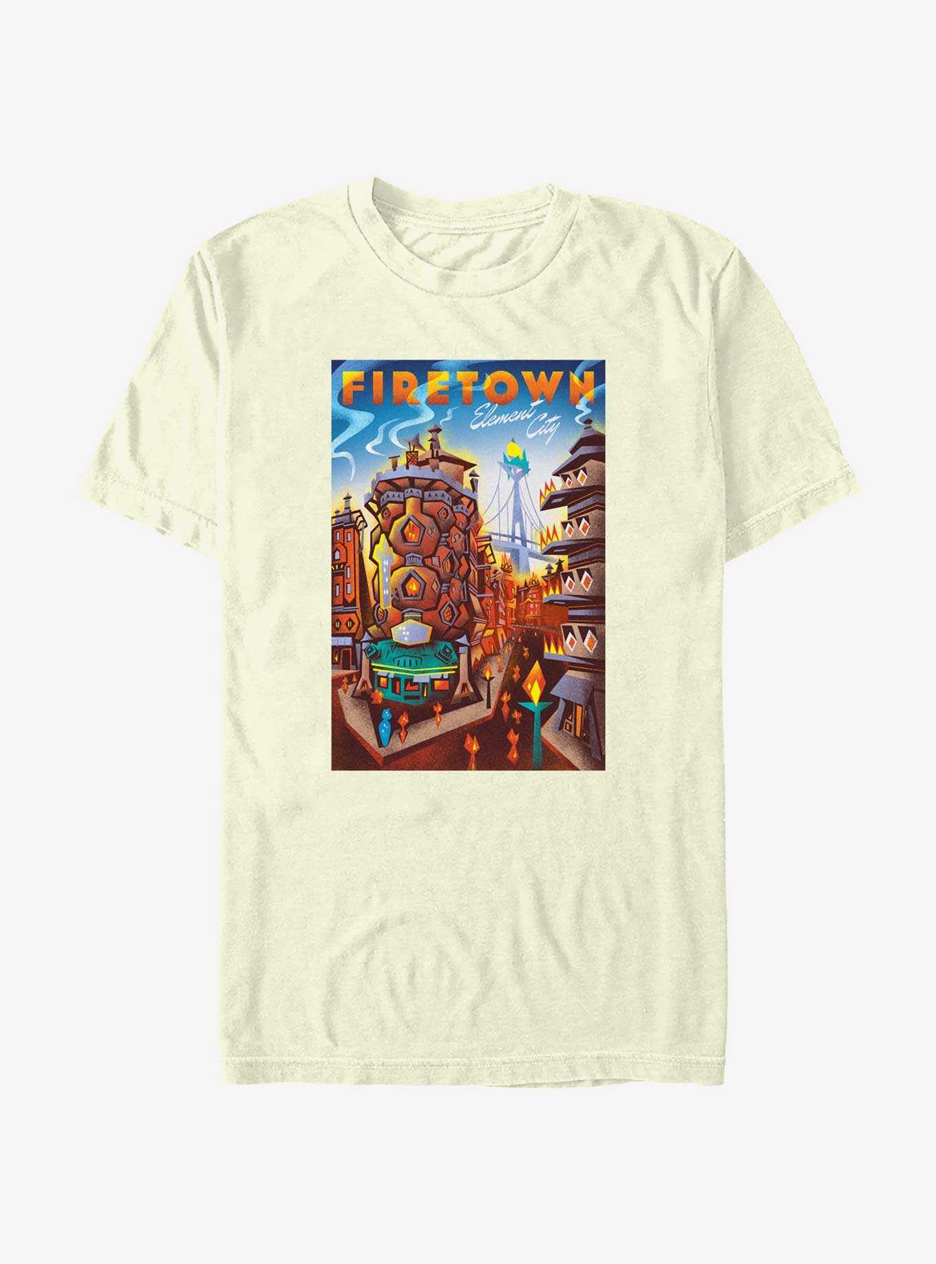 Disney Pixar Elemental Firetown Element City Poster T-Shirt, , hi-res