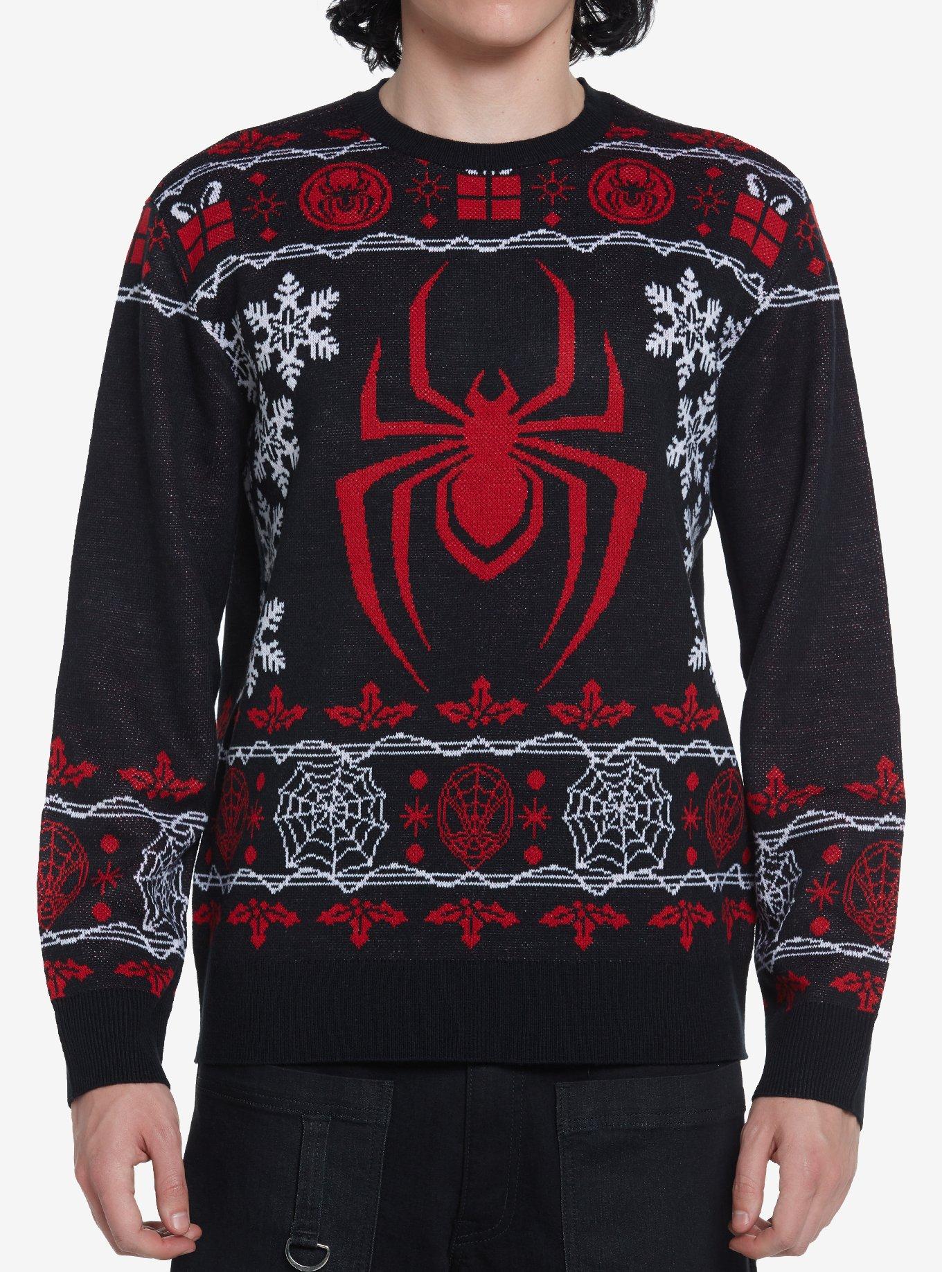 Marvel Spider-Man Miles Morales Holiday Sweater, BLACK  BLACK RED, hi-res