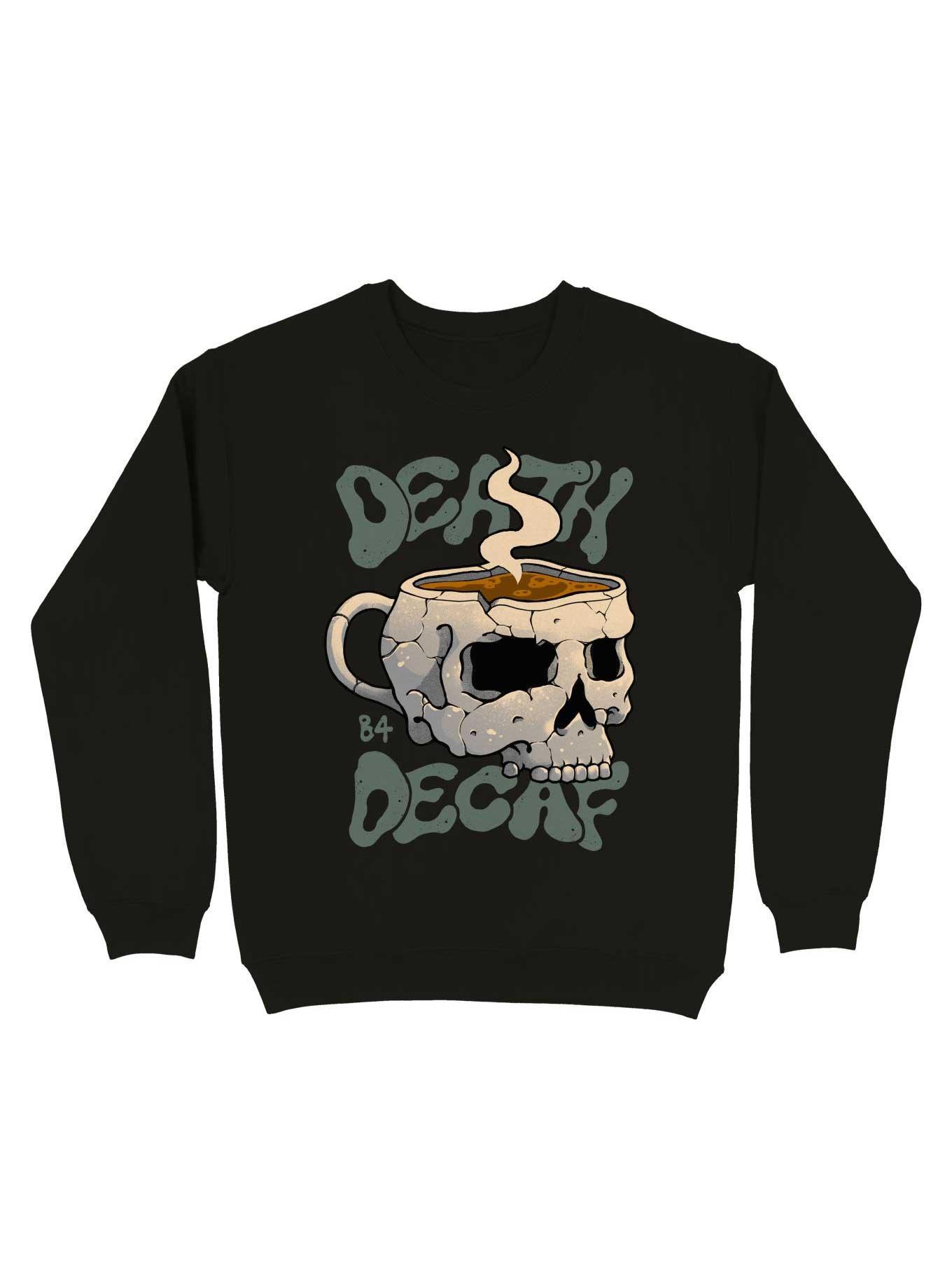 Death Before Decaf Sweatshirt, BLACK, hi-res