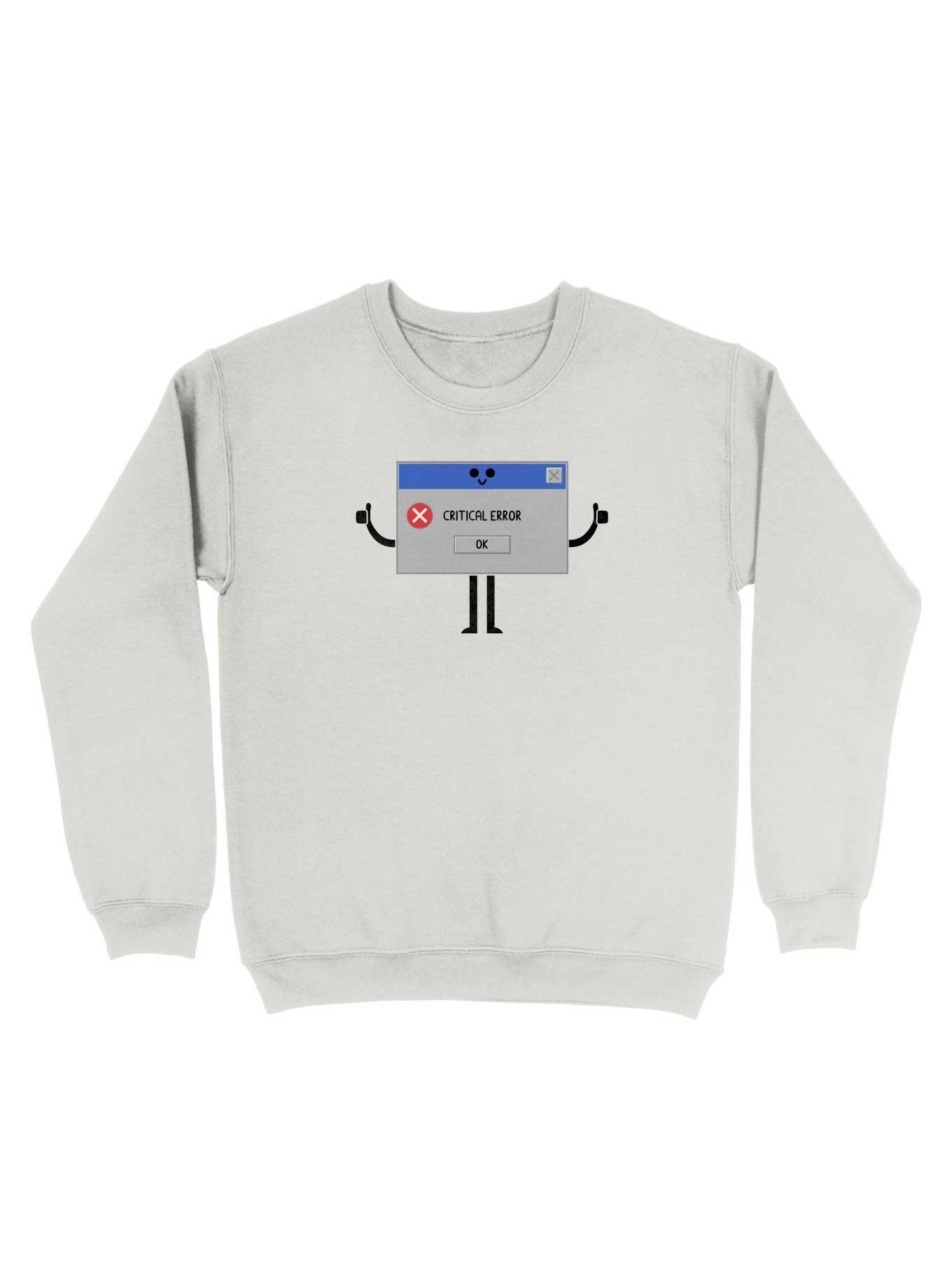 Critical Error Sweatshirt, WHITE, hi-res