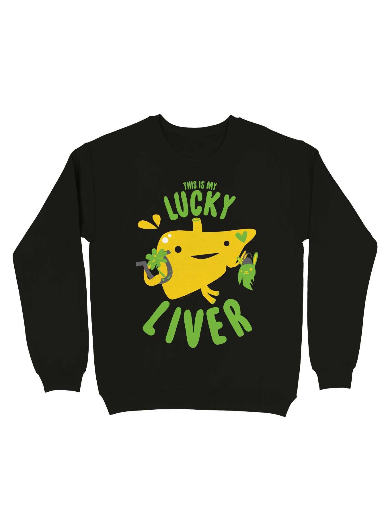 Lucky Liver - Cute Liver Surgery Transplant Funny Cirrhosis Hepatitis Humor Sweatshirt, , hi-res