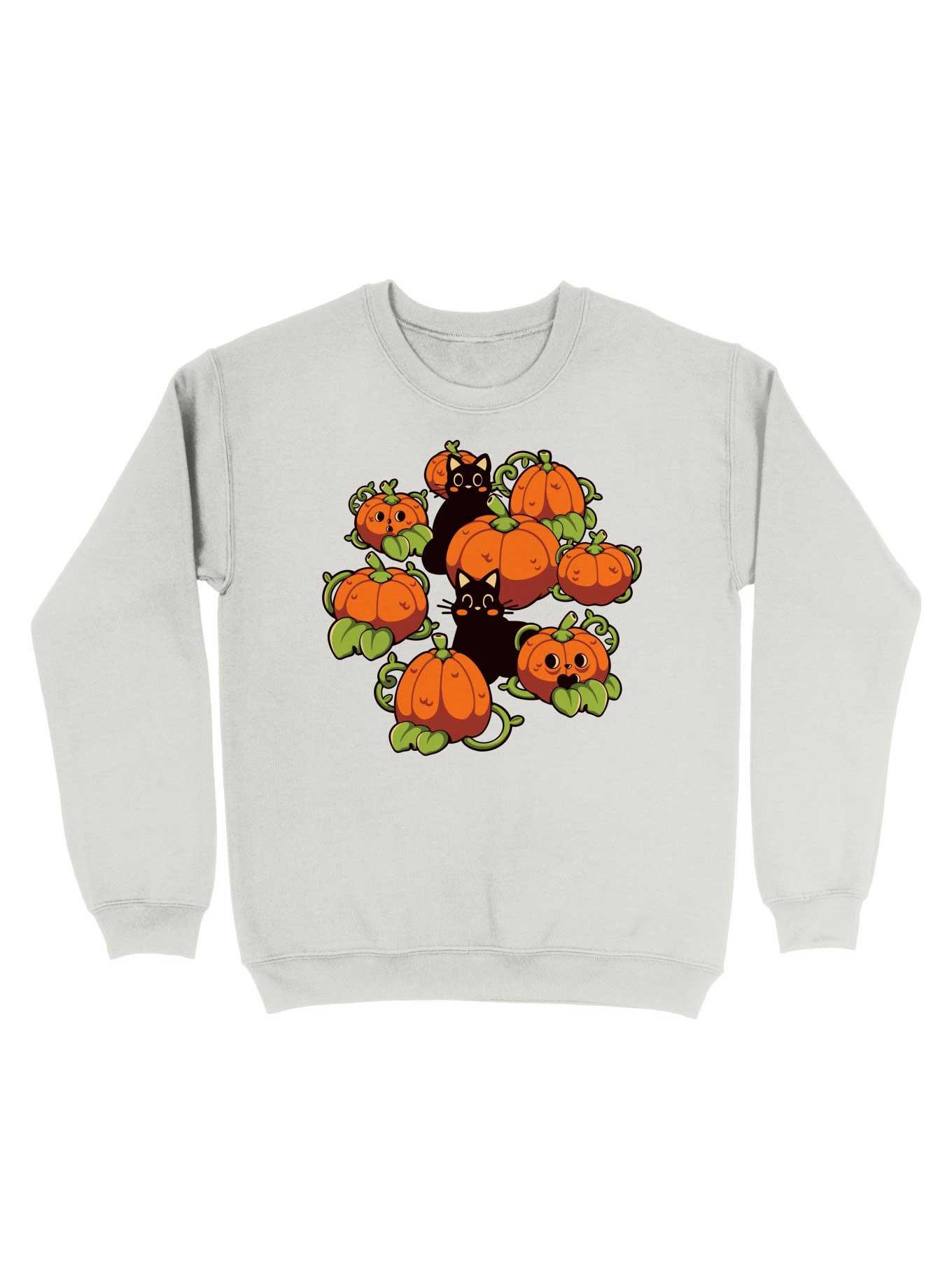 Cats And Pumpkins Kawaii Halloween Sweatshirt, , hi-res