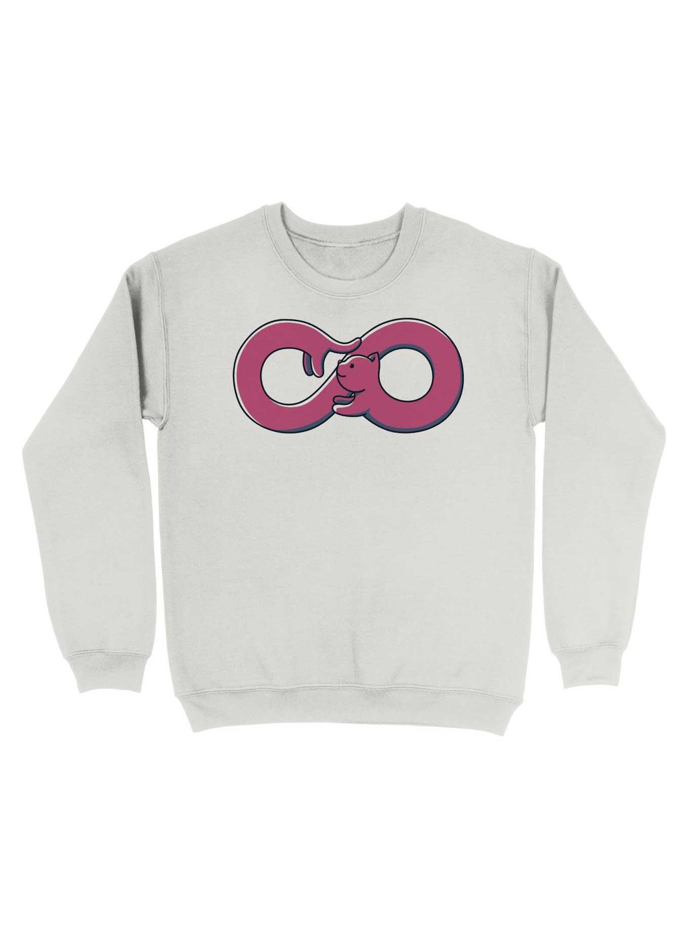 Infinite Cat Sweatshirt, WHITE, hi-res