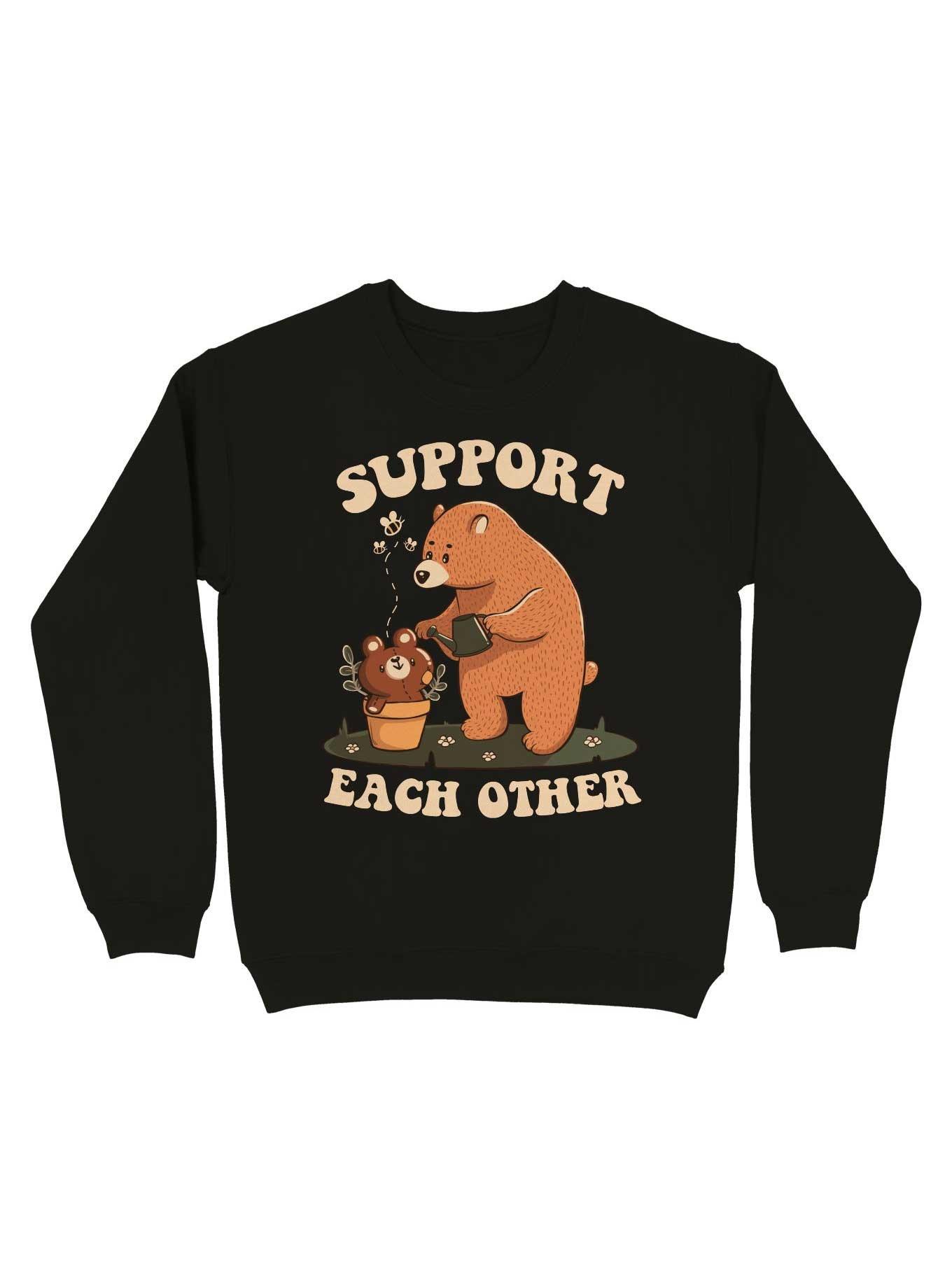 Support Each Other Lovely Bears Sweatshirt, BLACK, hi-res