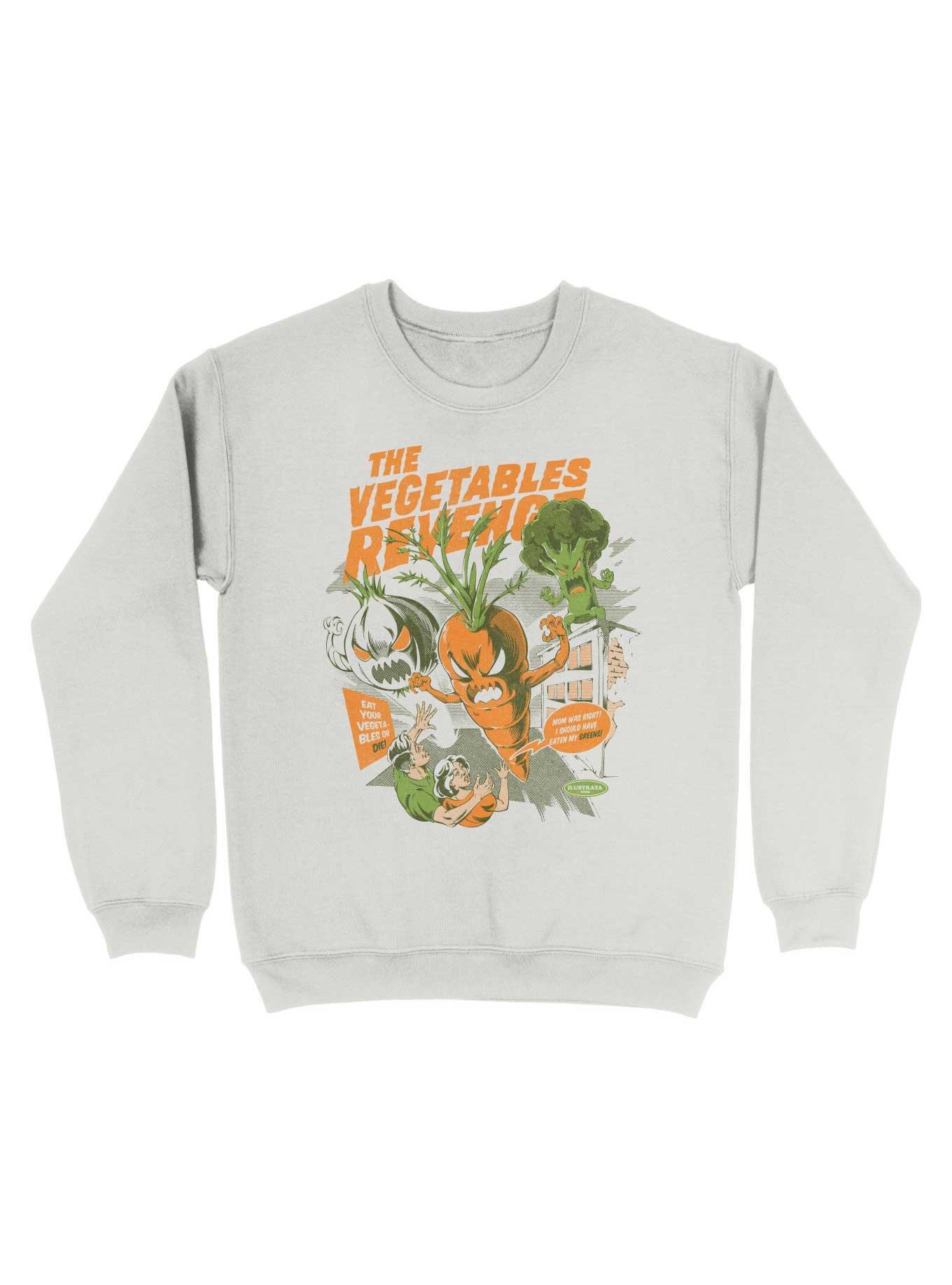 The Vegetables Revenges Sweatshirt, WHITE, hi-res
