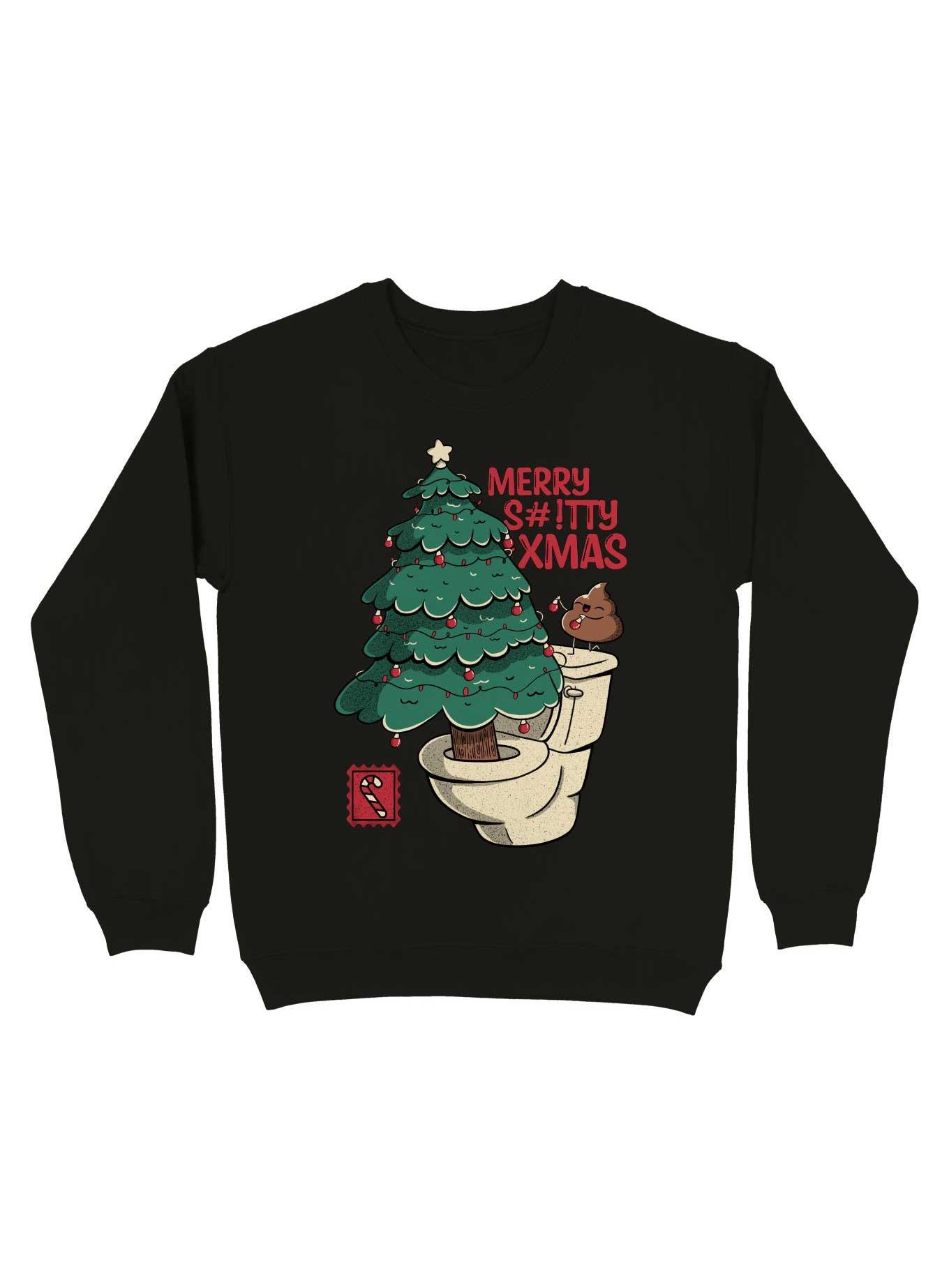 Merry Sh#!tty Xmas Sweatshirt, BLACK, hi-res