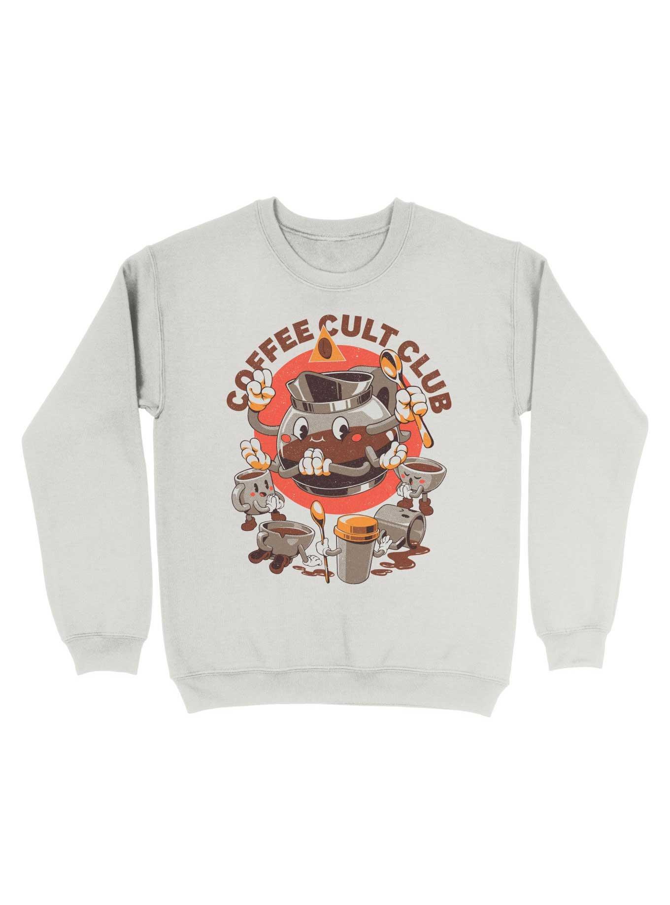 Coffee Cult Club Sweatshirt, WHITE, hi-res