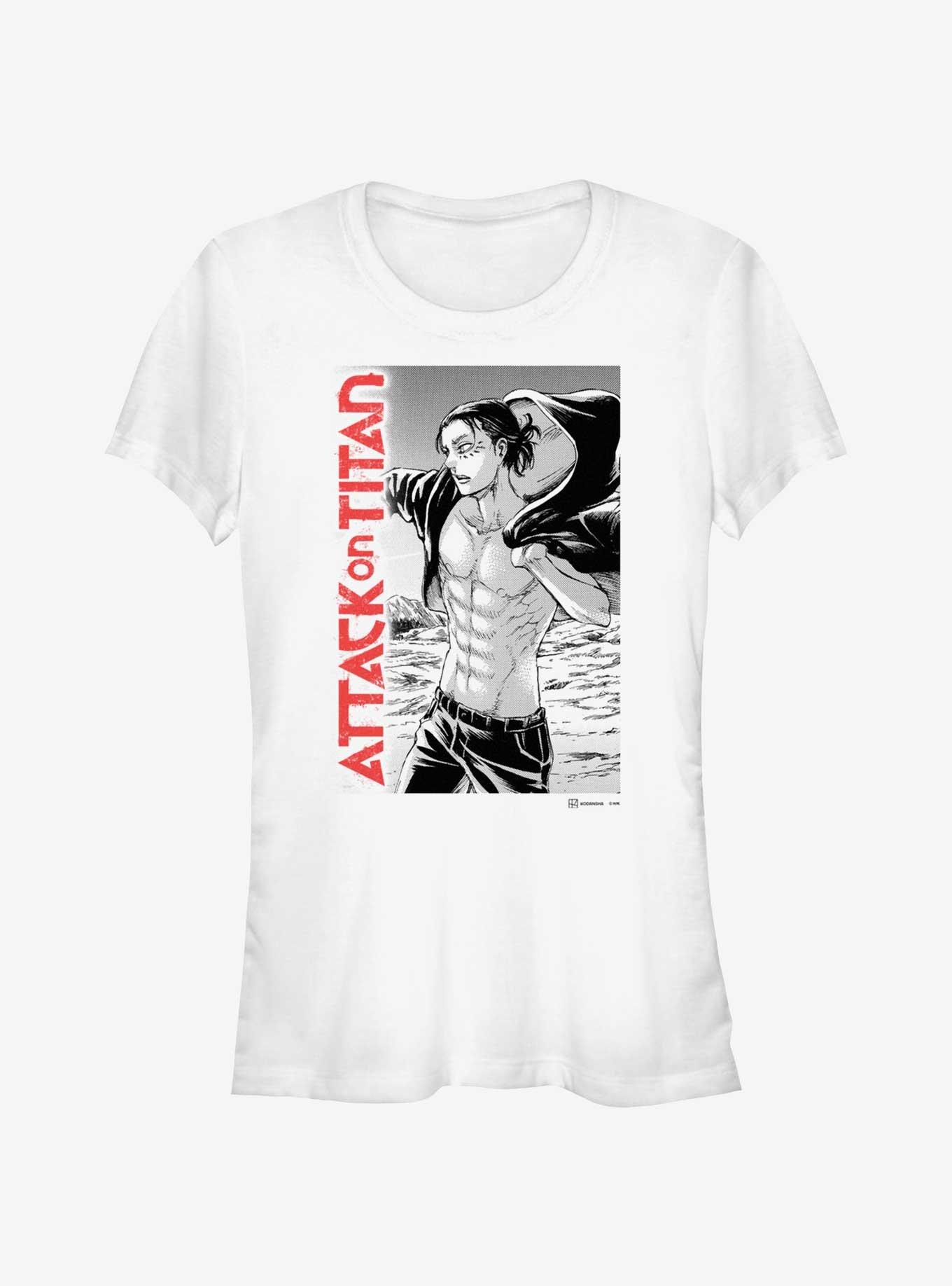 Attack on Titan Eren Yeager Manga Girls T-Shirt, WHITE, hi-res