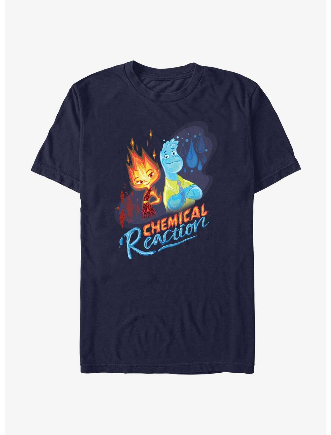 Disney Pixar Elemental Chemical Reaction Ember & Wade T-Shirt, NAVY, hi-res