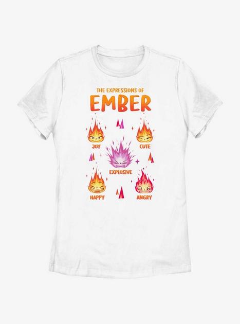 Disney Pixar Elemental Expressions Of Ember Womens T-Shirt - WHITE ...