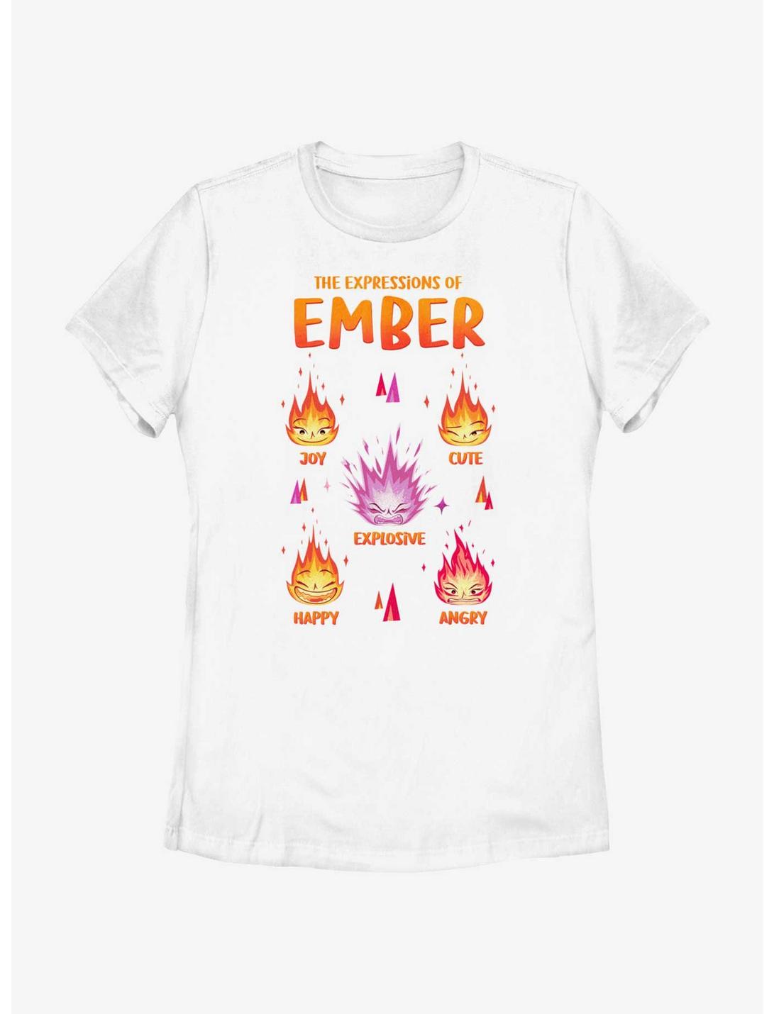 Disney Pixar Elemental Expressions Of Ember Womens T-Shirt, WHITE, hi-res