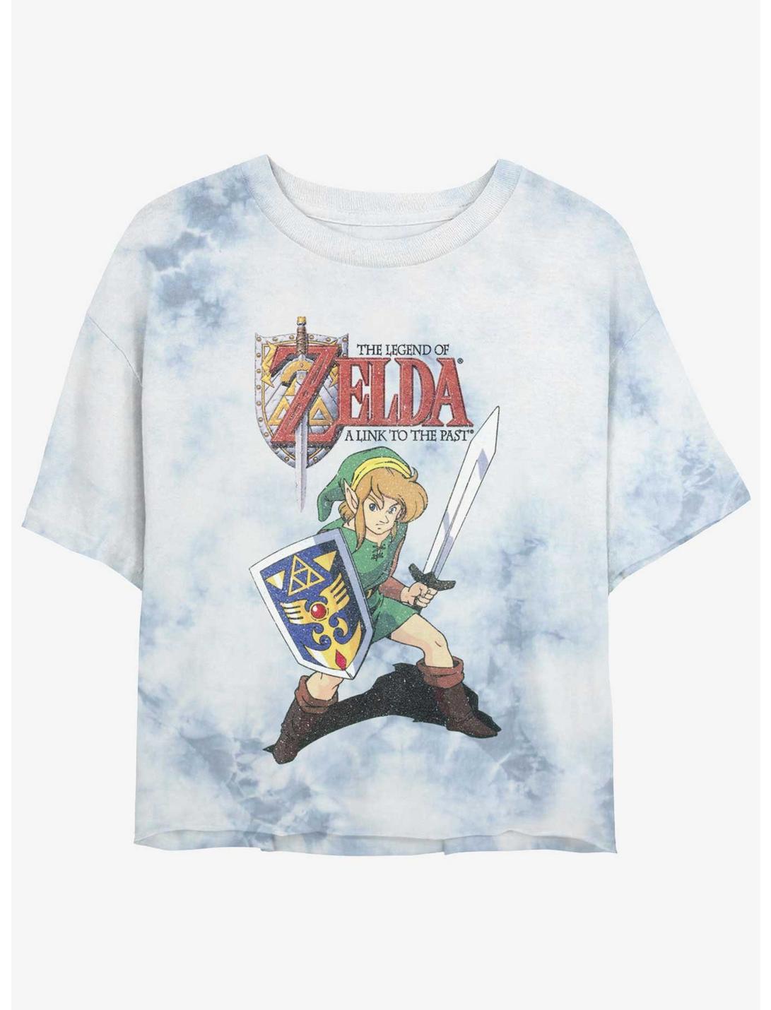 The Legend of Zelda Past Front Tie-Dye Girls Crop T-Shirt, WHITEBLUE, hi-res
