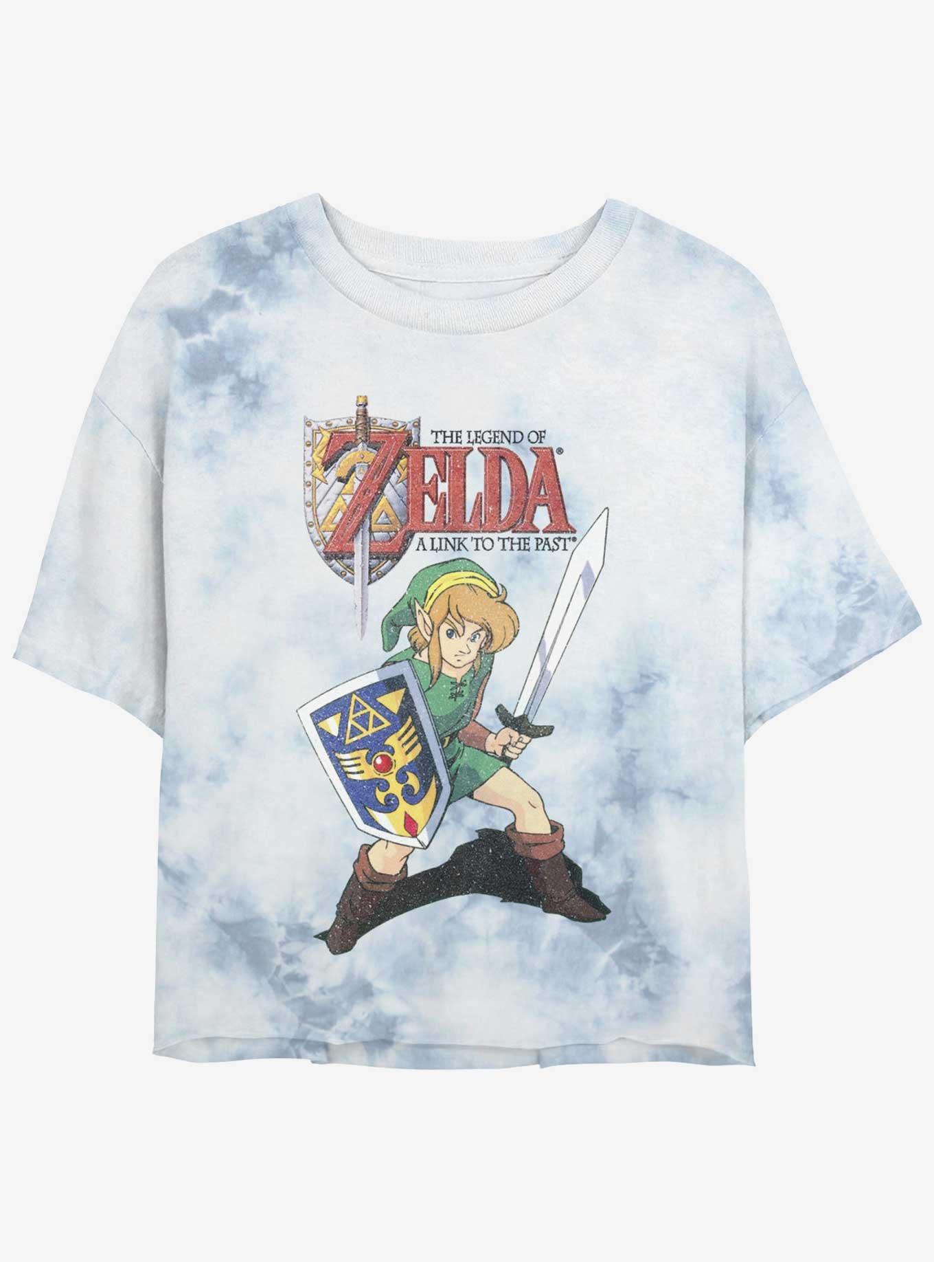 The Legend of Zelda Past Front Tie-Dye Girls Crop T-Shirt, WHITEBLUE, hi-res