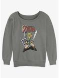 The Legend of Zelda Past Front Girls Slouchy Sweatshirt, GRAY HTR, hi-res