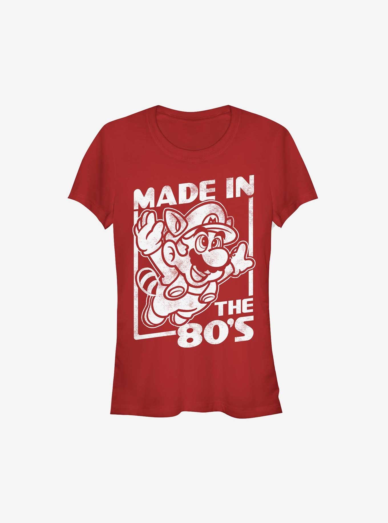 Nintendo Mario Made In The 80's Girls T-Shirt, RED, hi-res