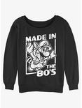 Nintendo Mario Made In The 80's Girls Slouchy Sweatshirt, BLACK, hi-res