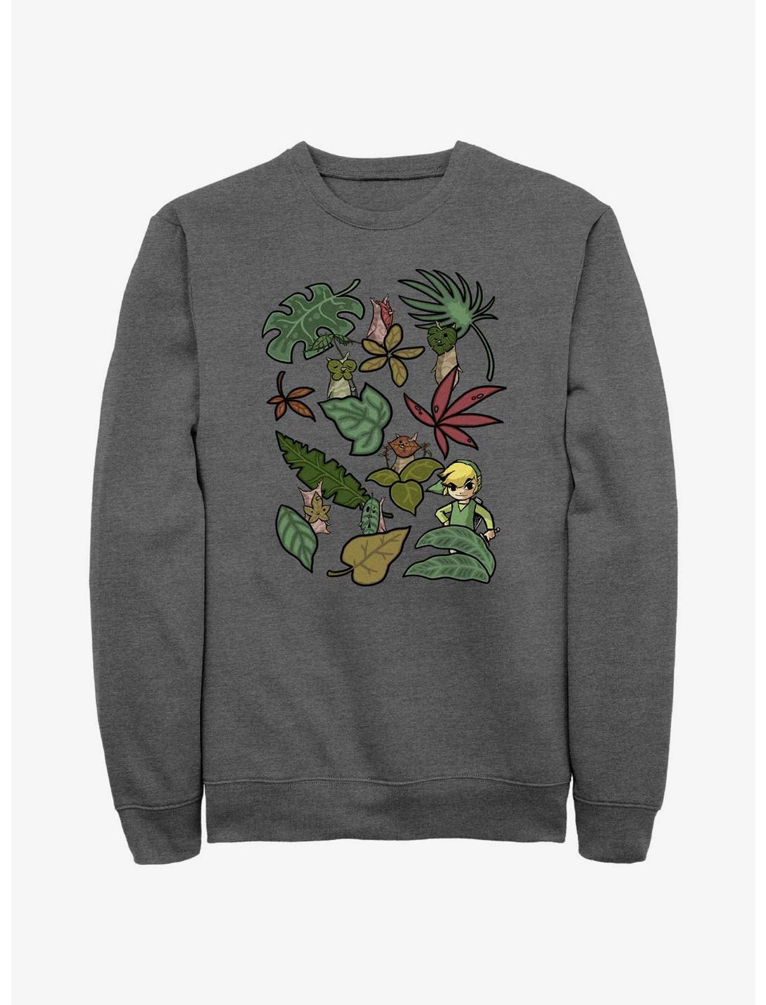 The Legend of Zelda Leafy Link Sweatshirt, CHAR HTR, hi-res
