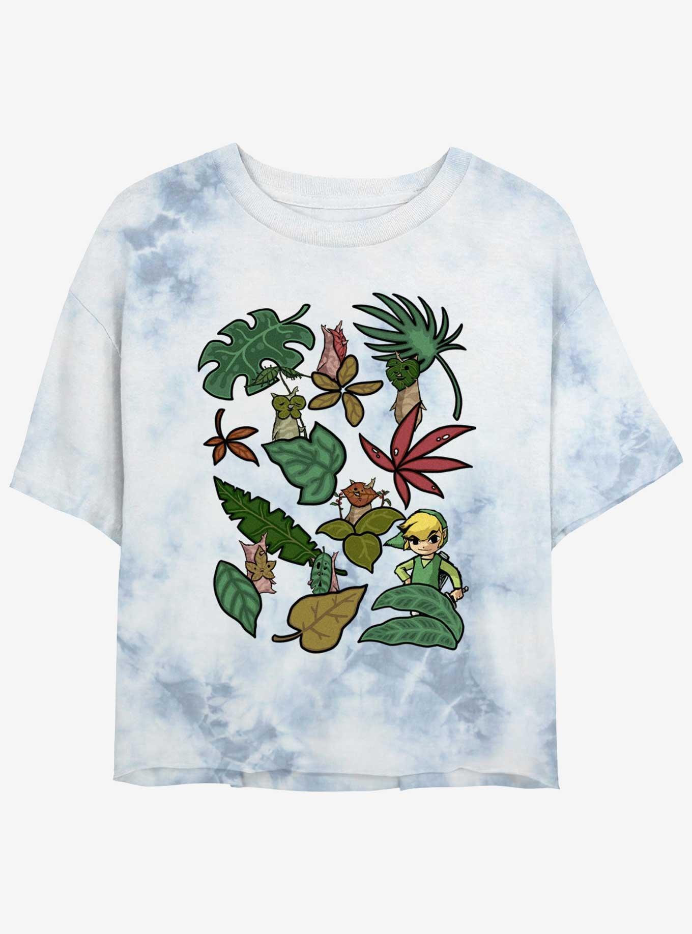The Legend of Zelda Leafy Link Tie-Dye Girls Crop T-Shirt, WHITEBLUE, hi-res