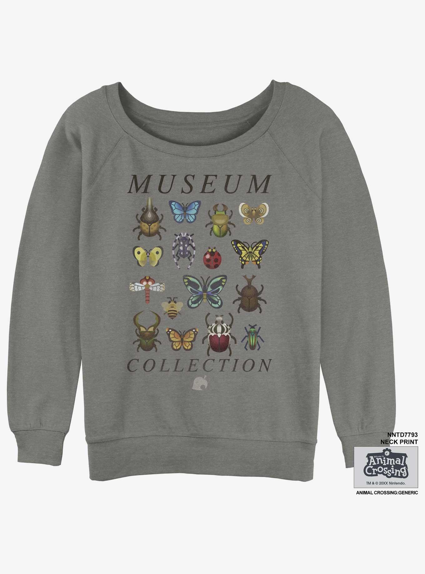 Animal Crossing Bug Collection Girls Slouchy Sweatshirt, GRAY HTR, hi-res