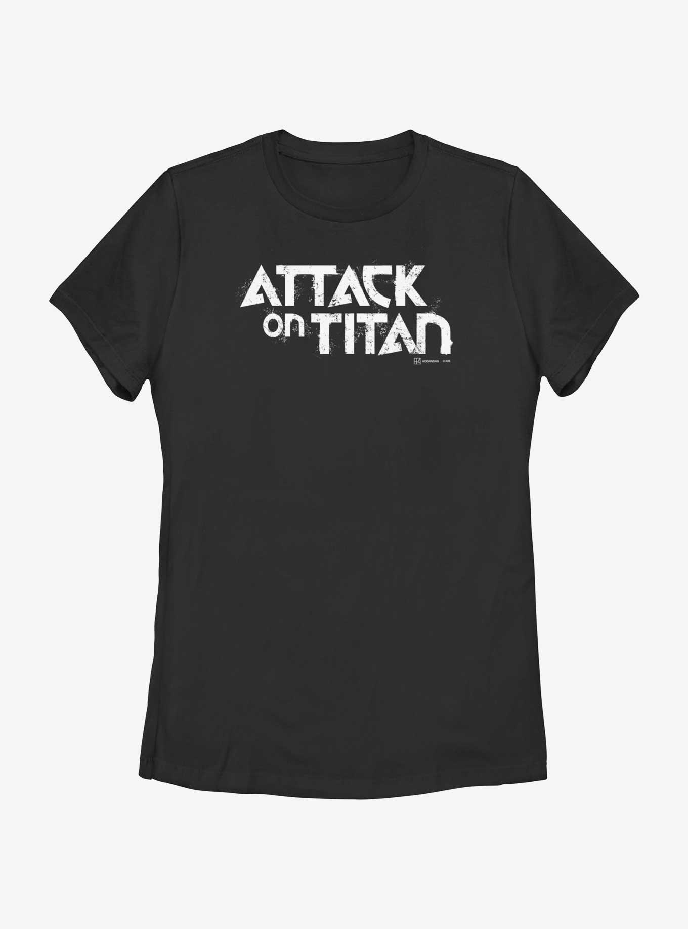 Attack on Titan Logo Womens T-Shirt, BLACK, hi-res