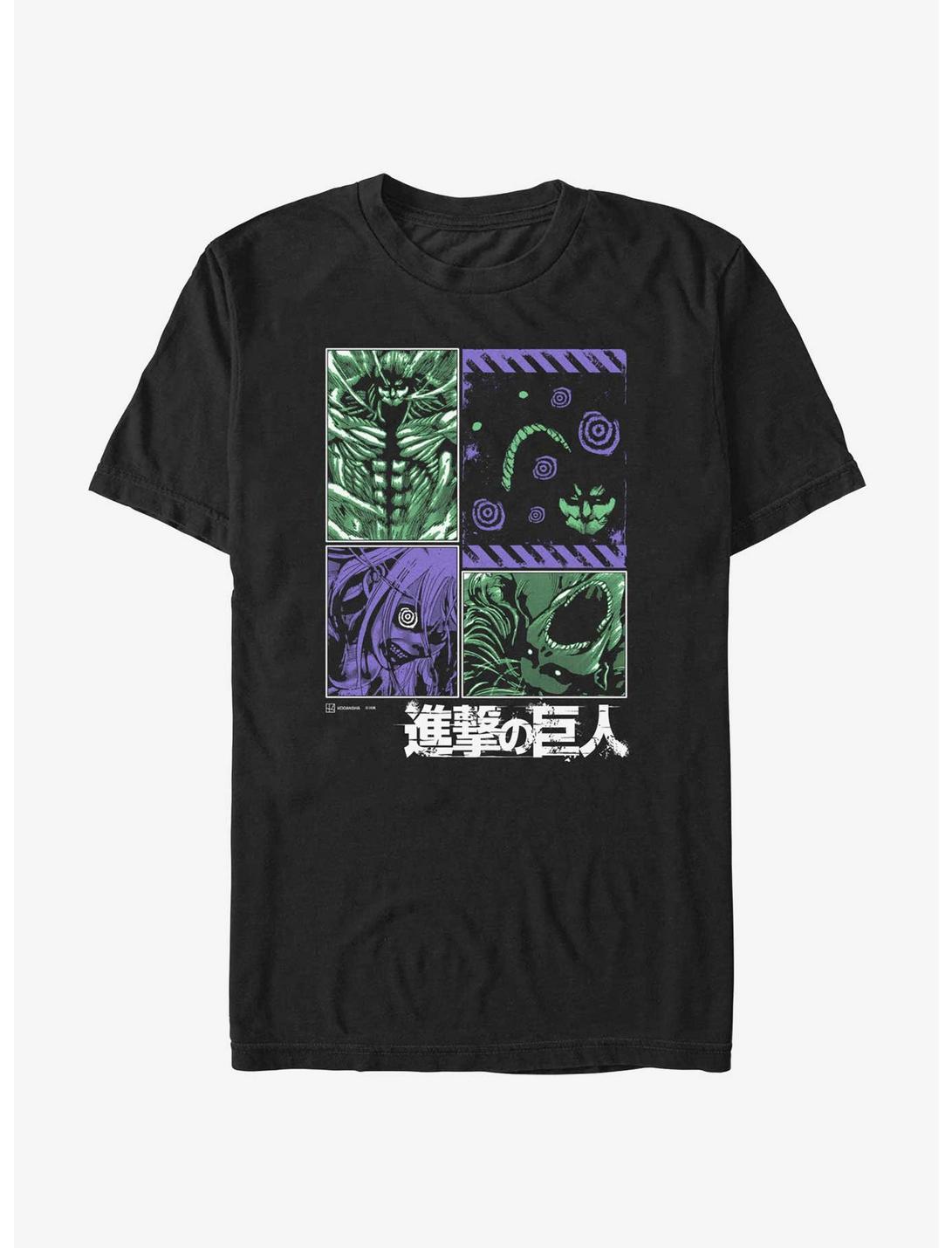 Attack on Titan Armored Founding and Attack Titans T-Shirt, BLACK, hi-res