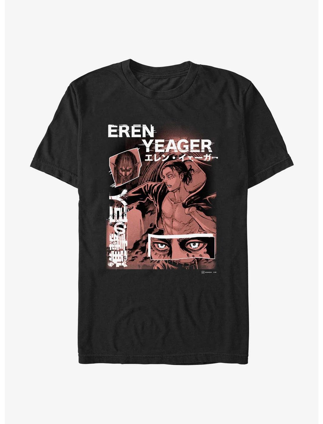 Attack on Titan Eren Yeager Collage T-Shirt, BLACK, hi-res
