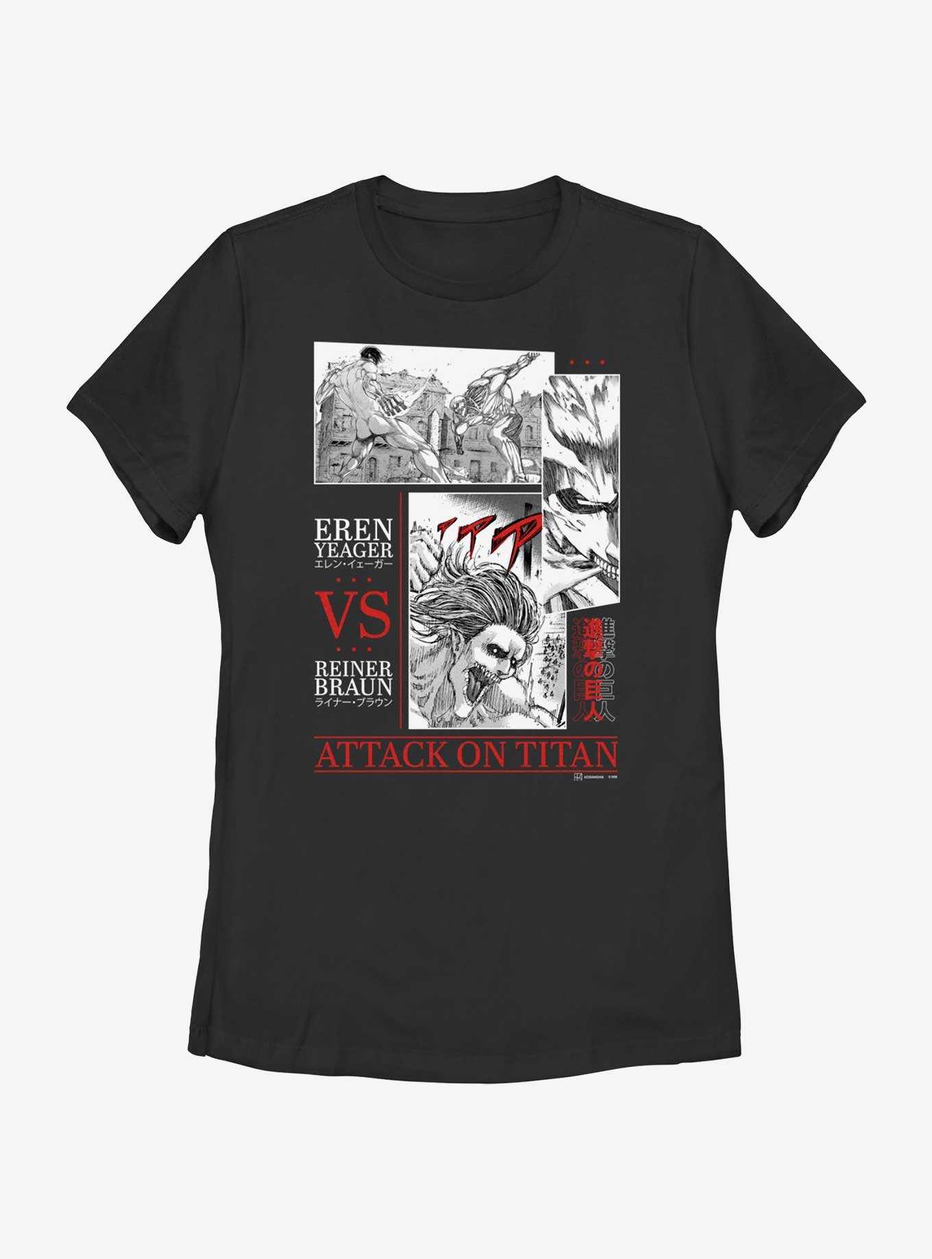 Attack on Titan Eren vs. Reiner Battle Sequence Womens T-Shirt, , hi-res