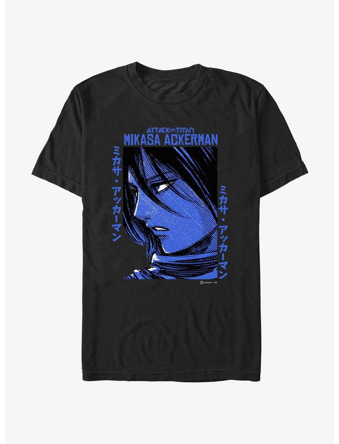 Attack on Titan Mikasa Ackerman Portrait T-Shirt, BLACK, hi-res