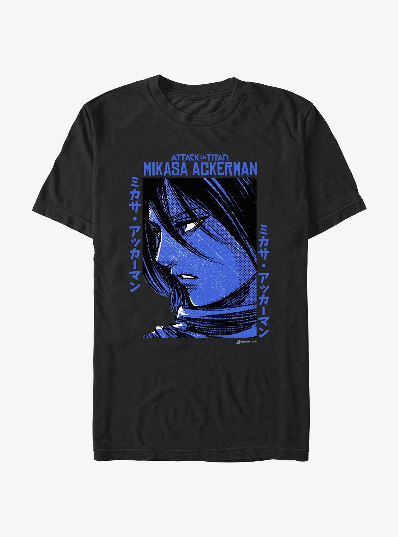 Attack on Titan Mikasa Ackerman Portrait T-Shirt, BLACK, hi-res