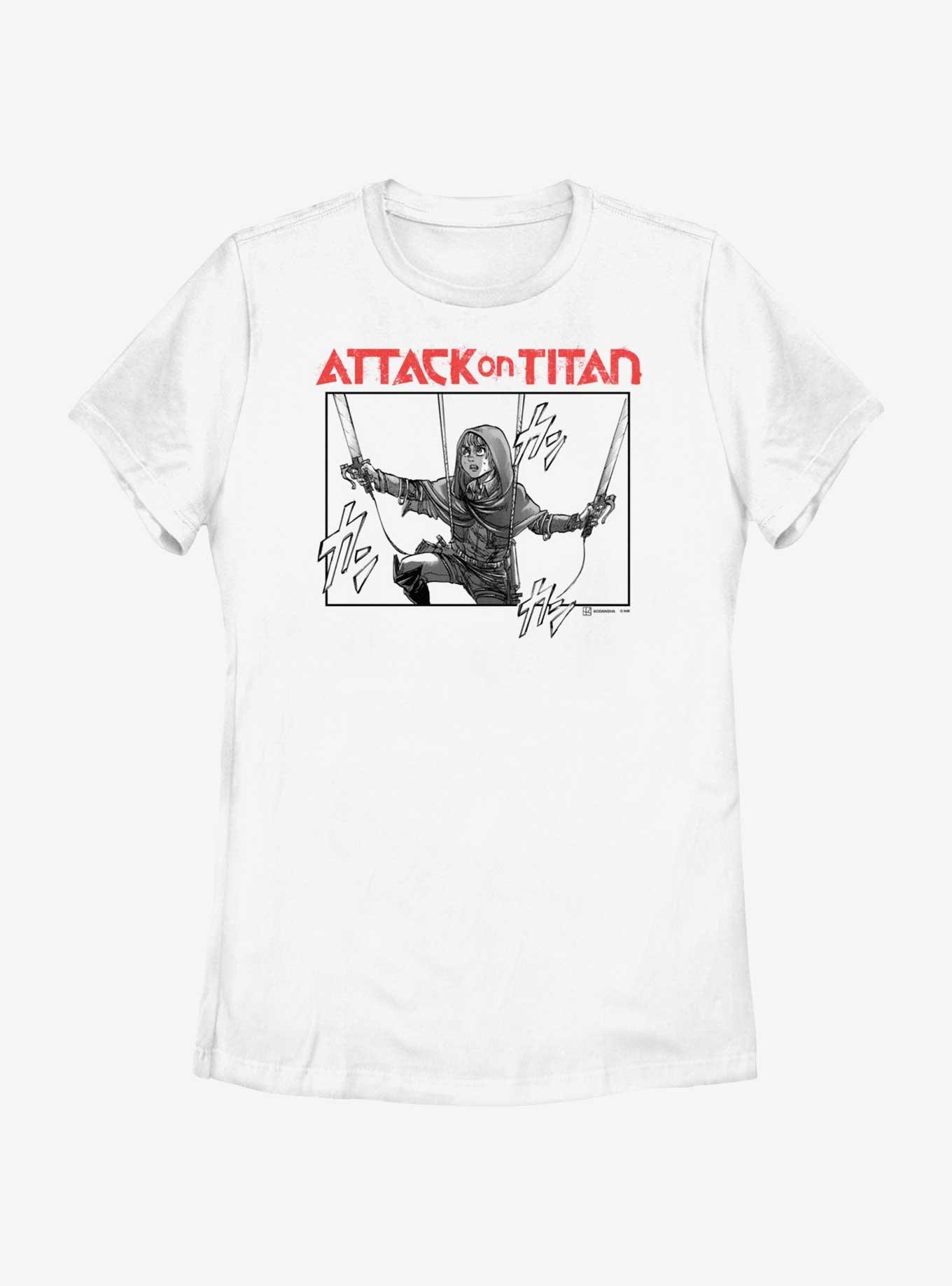 Attack on Titan Armin Struggling Manga Womens T-Shirt, WHITE, hi-res