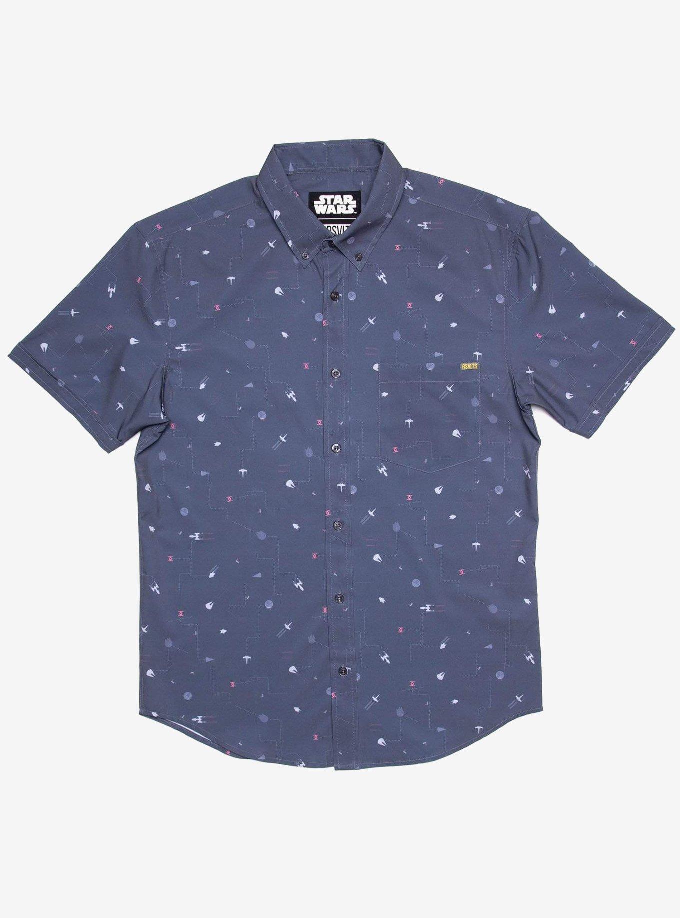 RSVLTS Star Wars "Stay On Target" Button-Up Shirt, GREY, hi-res