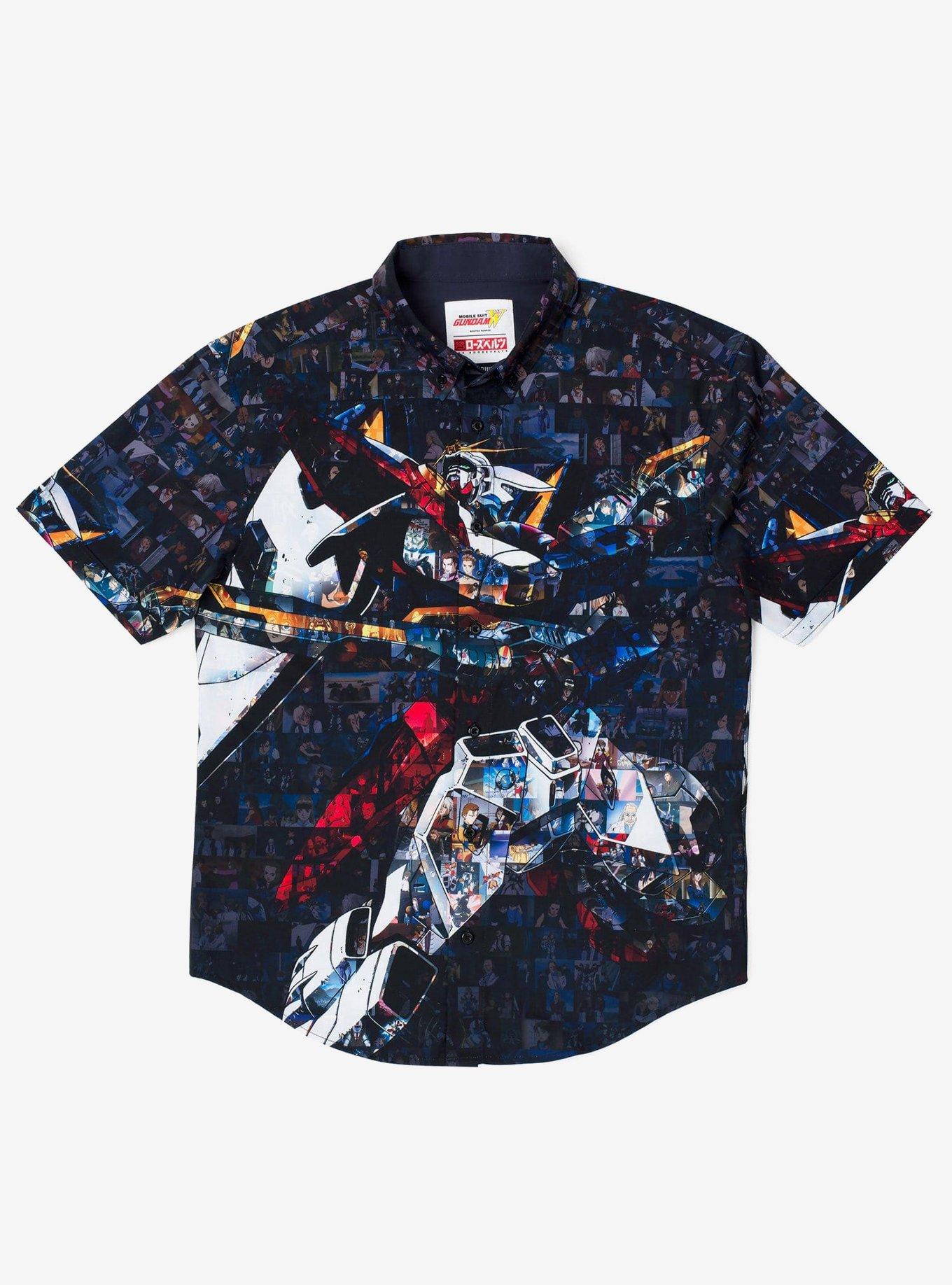 RSVLTS Gundam "Gundam Wing" Button-Up Shirt, BLACK, hi-res