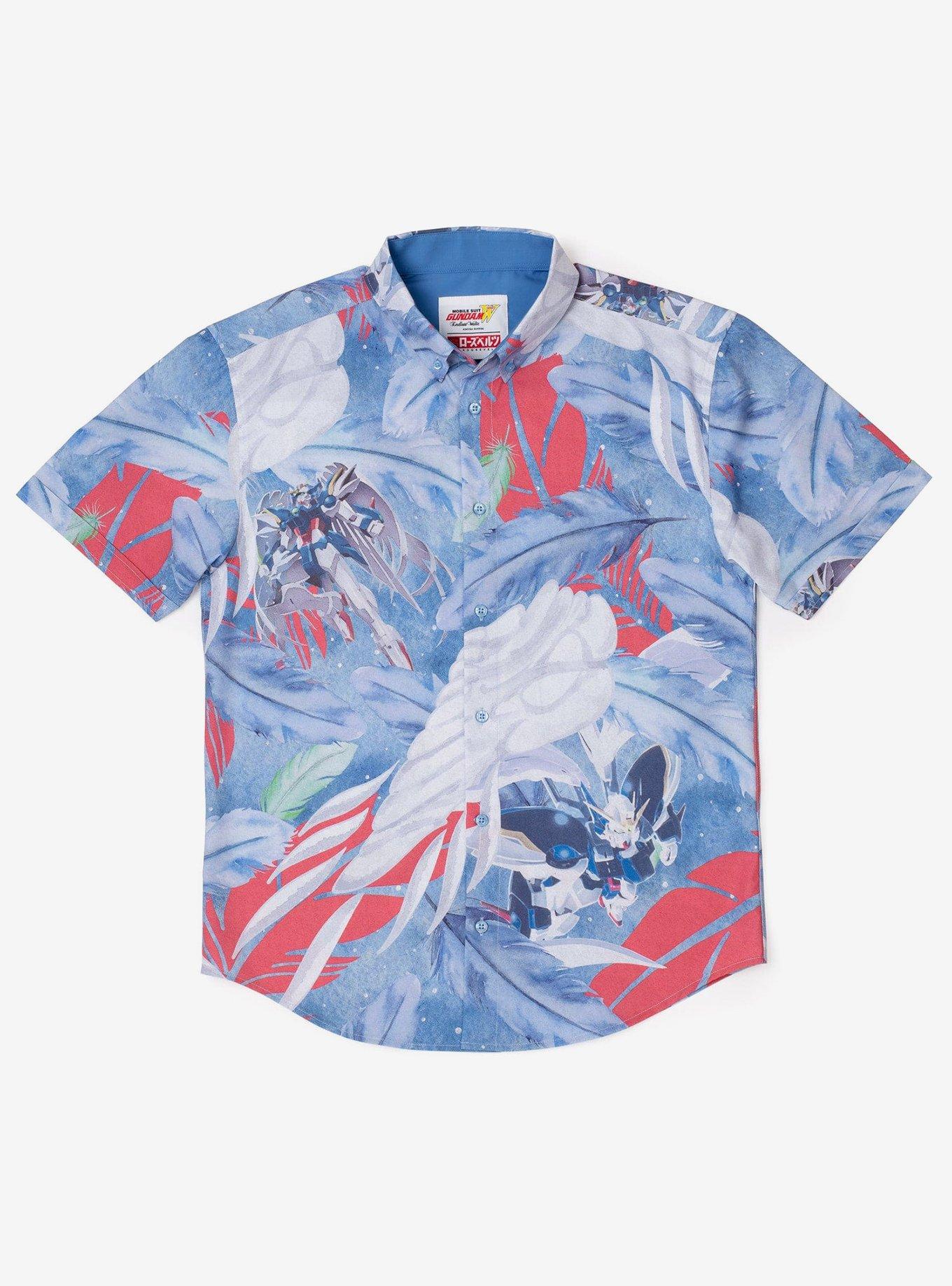 RSVLTS Gundam "Endless Waltz" Button-Up Shirt, BLUE, hi-res